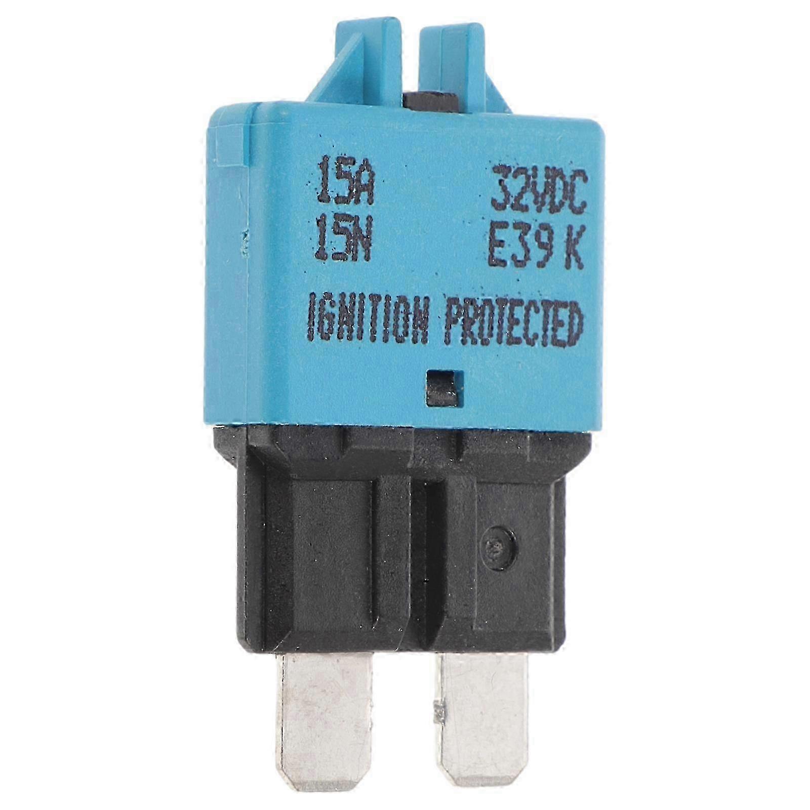 15A 32V DC Circuit Breaker Trip Fuses Standard Fuse Manual Reset (Blue) w