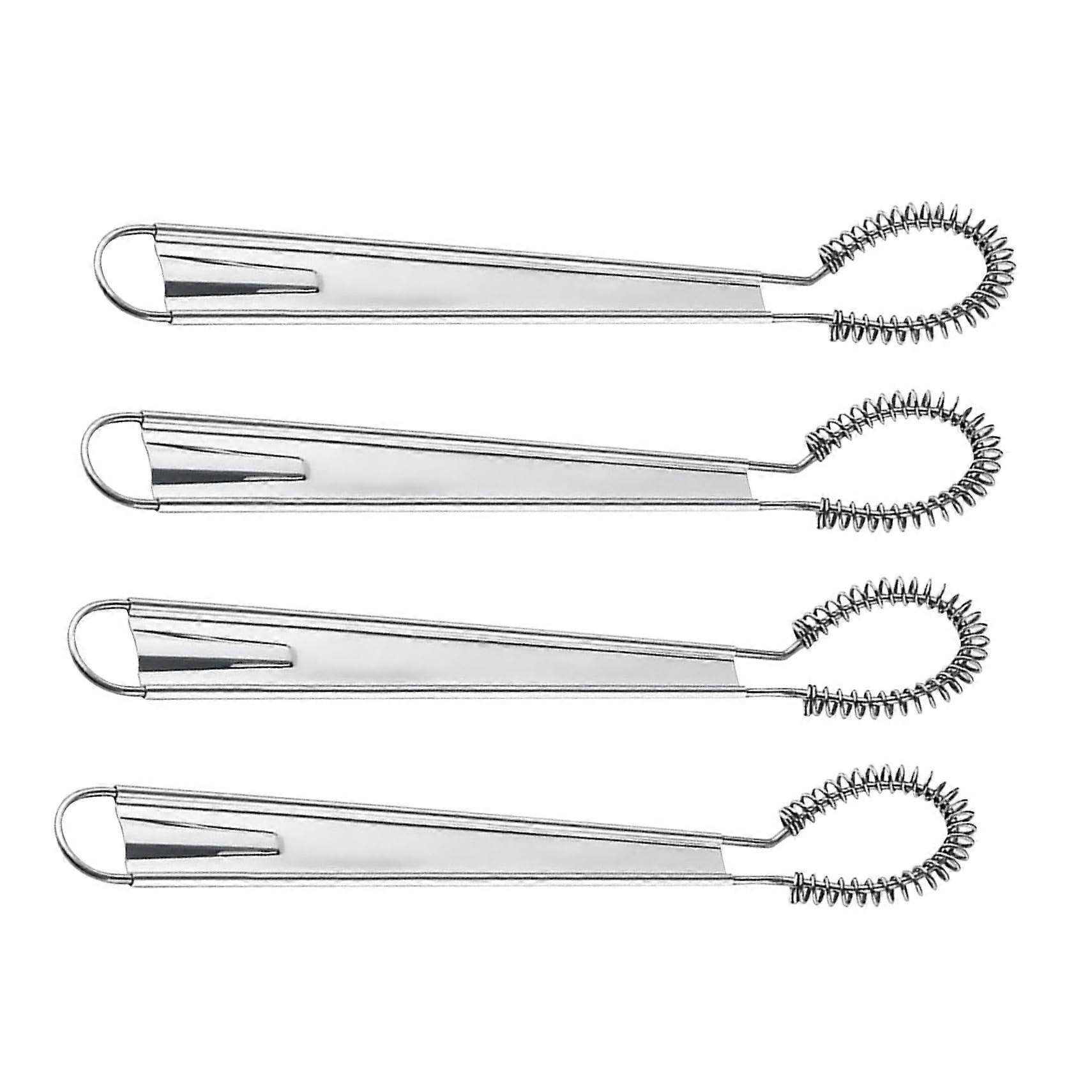 Stainless Steel Egg Whisk Set of 4 Cream Mixer Baking and Cooking Beaters Silver