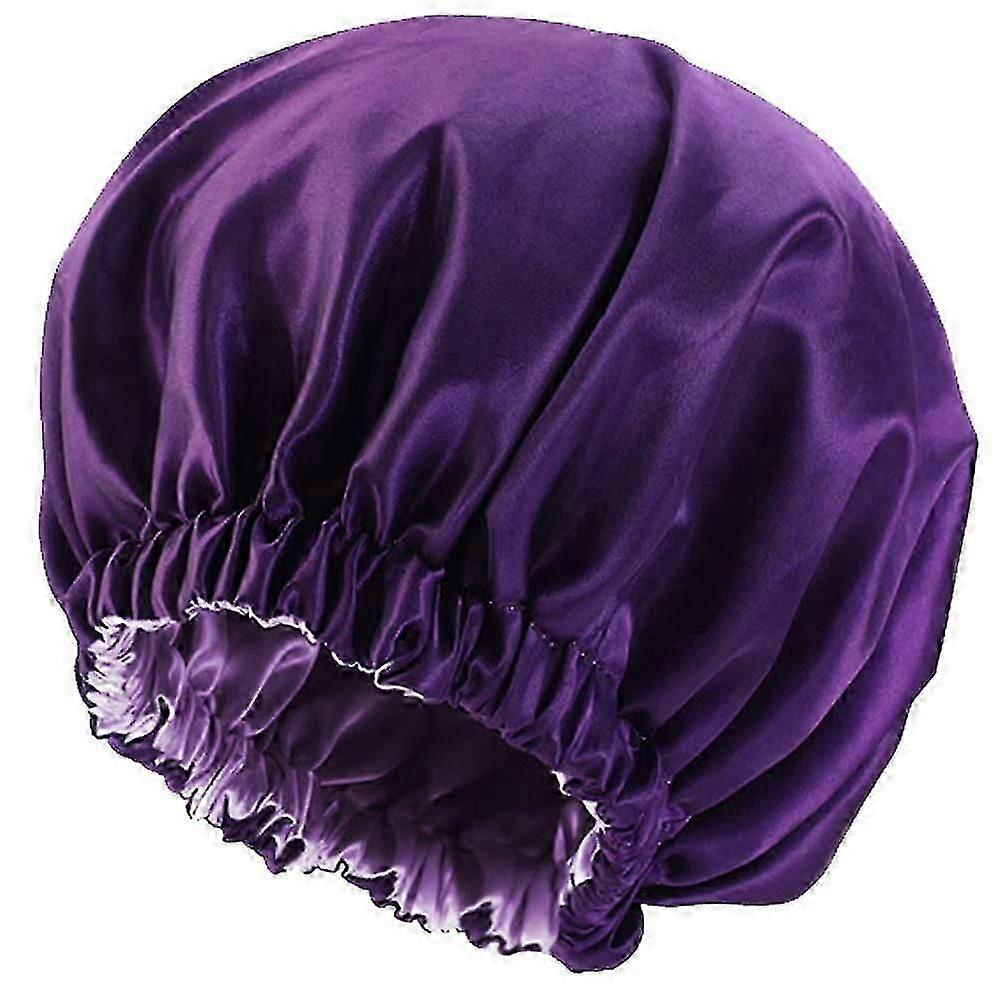 Gorro de seda satinada para dormir, de cabello natural