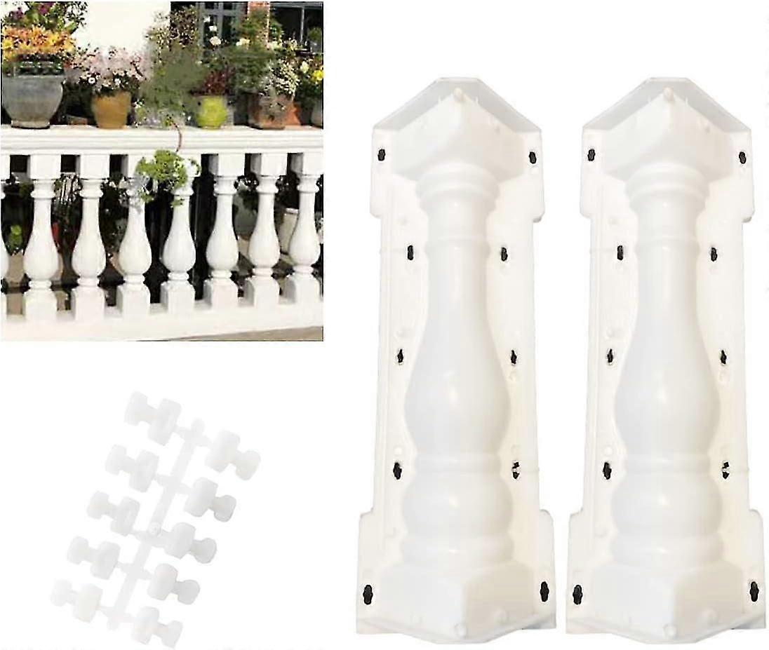 2pcs Balustrade Concrete Molds for DIY Garden