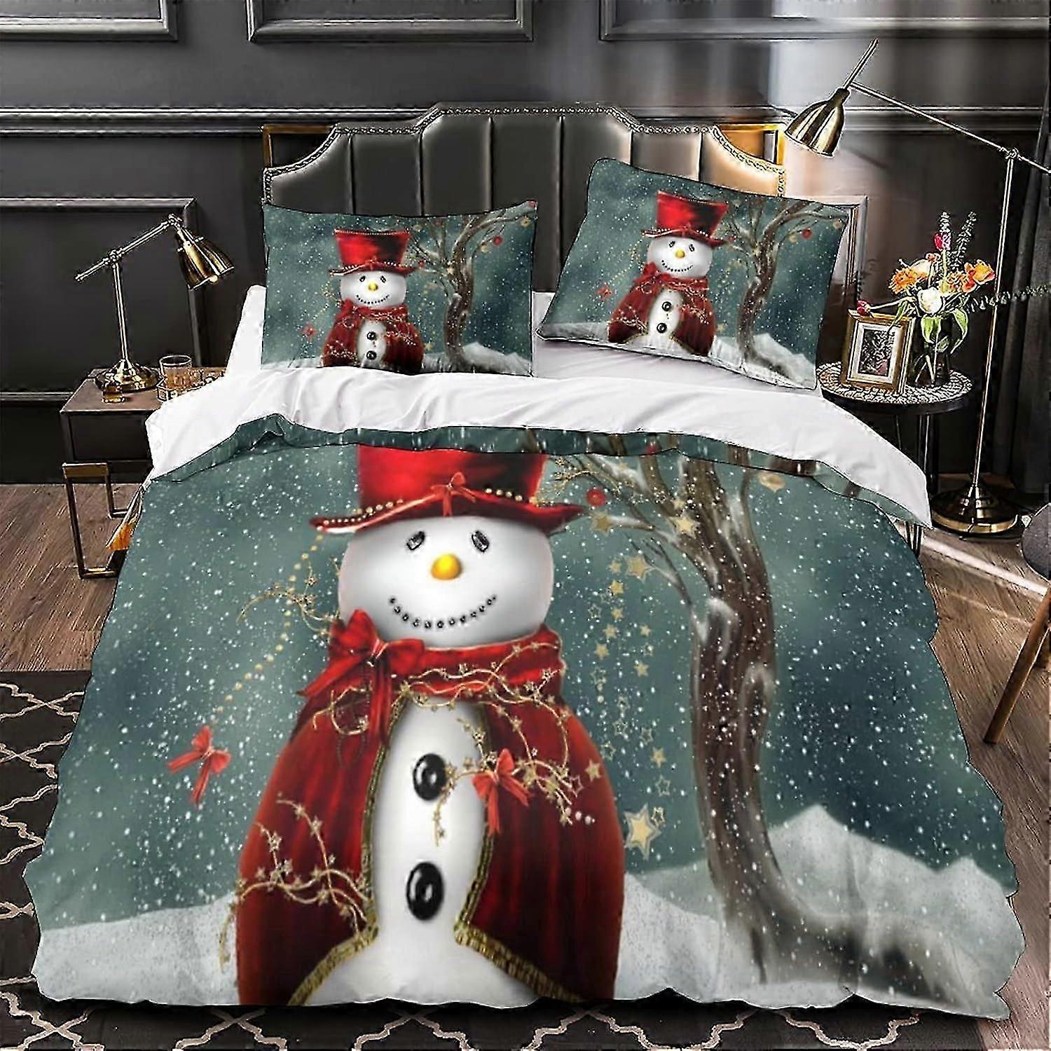 مجموعة غطاء لحاف عيد الميلاد المطبوعة غطاء لحاف مجموعة هدية عيد الميلاد D قطع لحاف غطاء سحاب إغلاق للمراهقين و