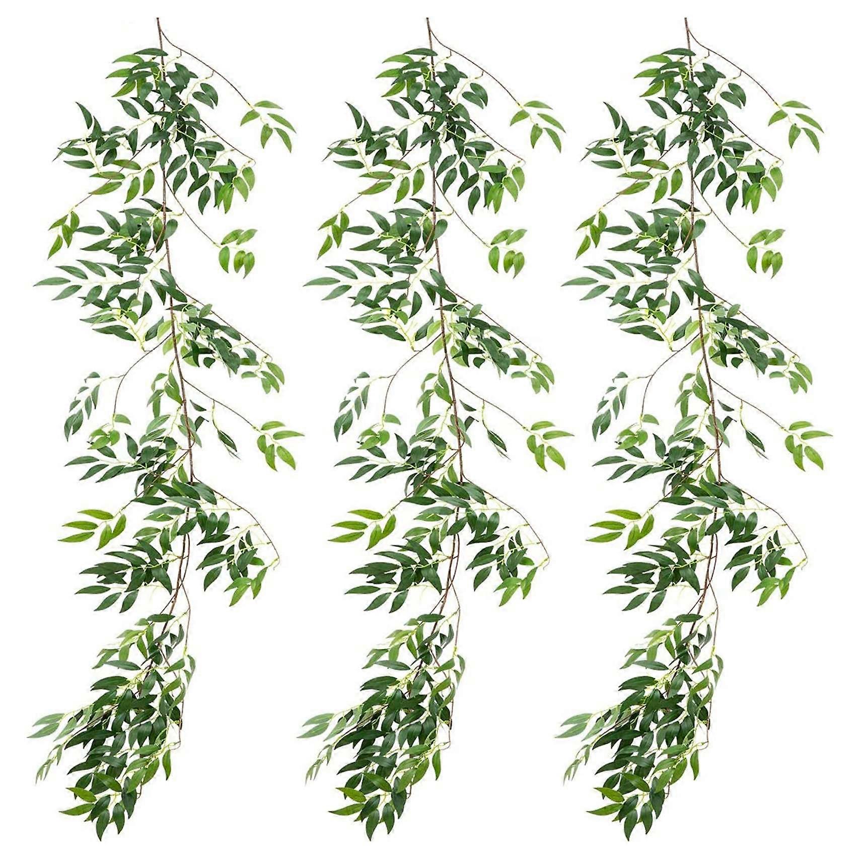 3 Pack (16.8Ft) Artificial Willow Leaves Garland String for Indoor