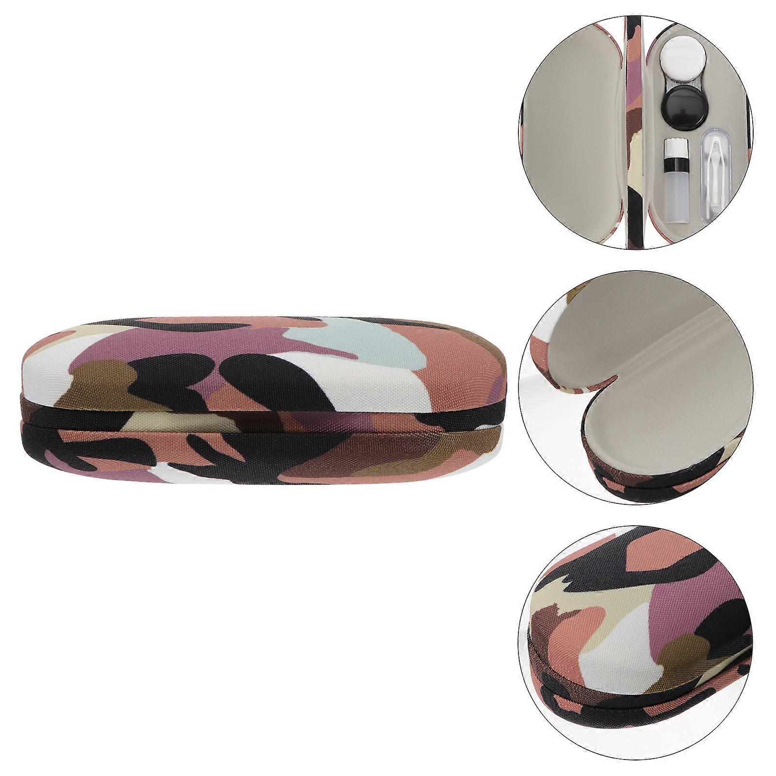 1 Set Camouflage Lens Case  2 in 1 Double Sided Portable Glasses Case