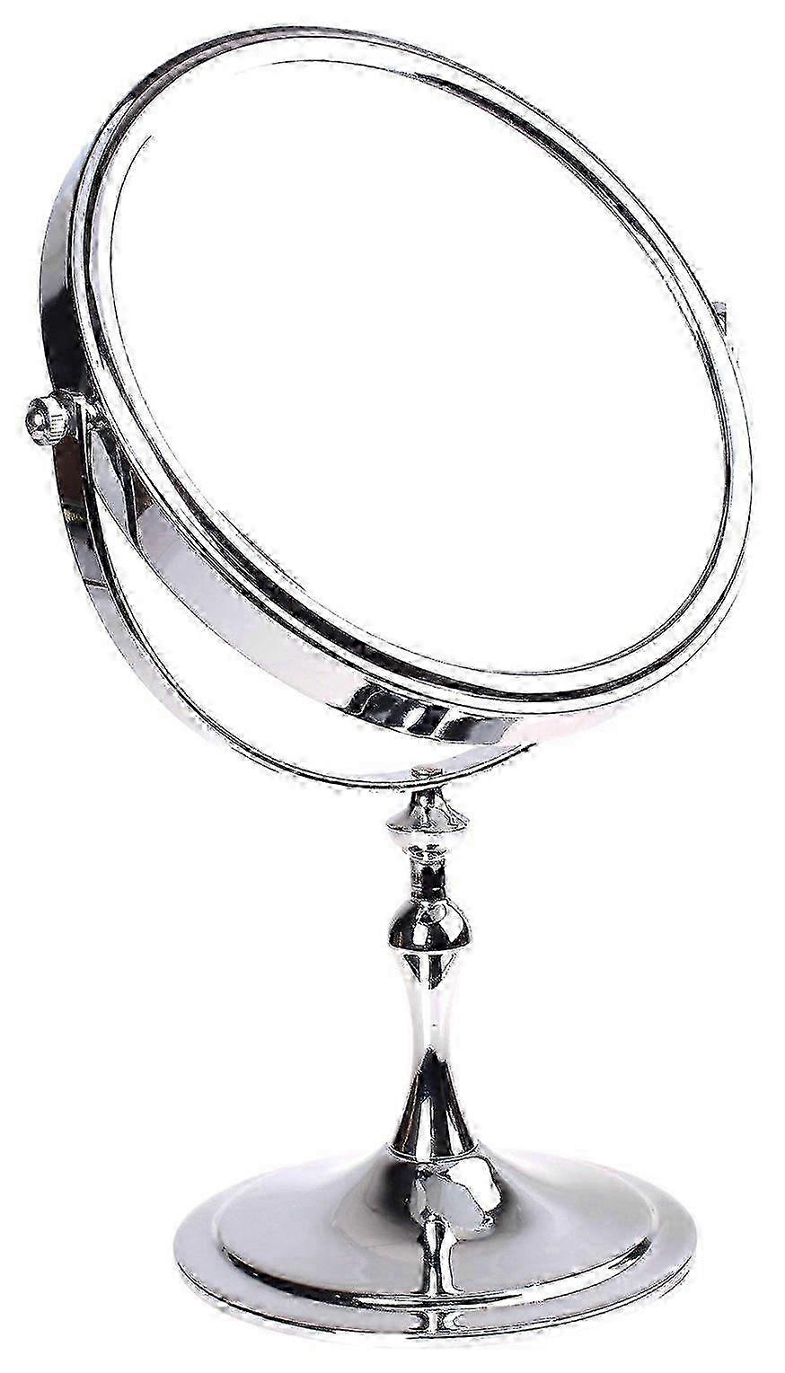 Countertop Mirror with 5X Magnification Double-Sided Chrome-Plated for Makeup and Shaving 8 Inch Diameter