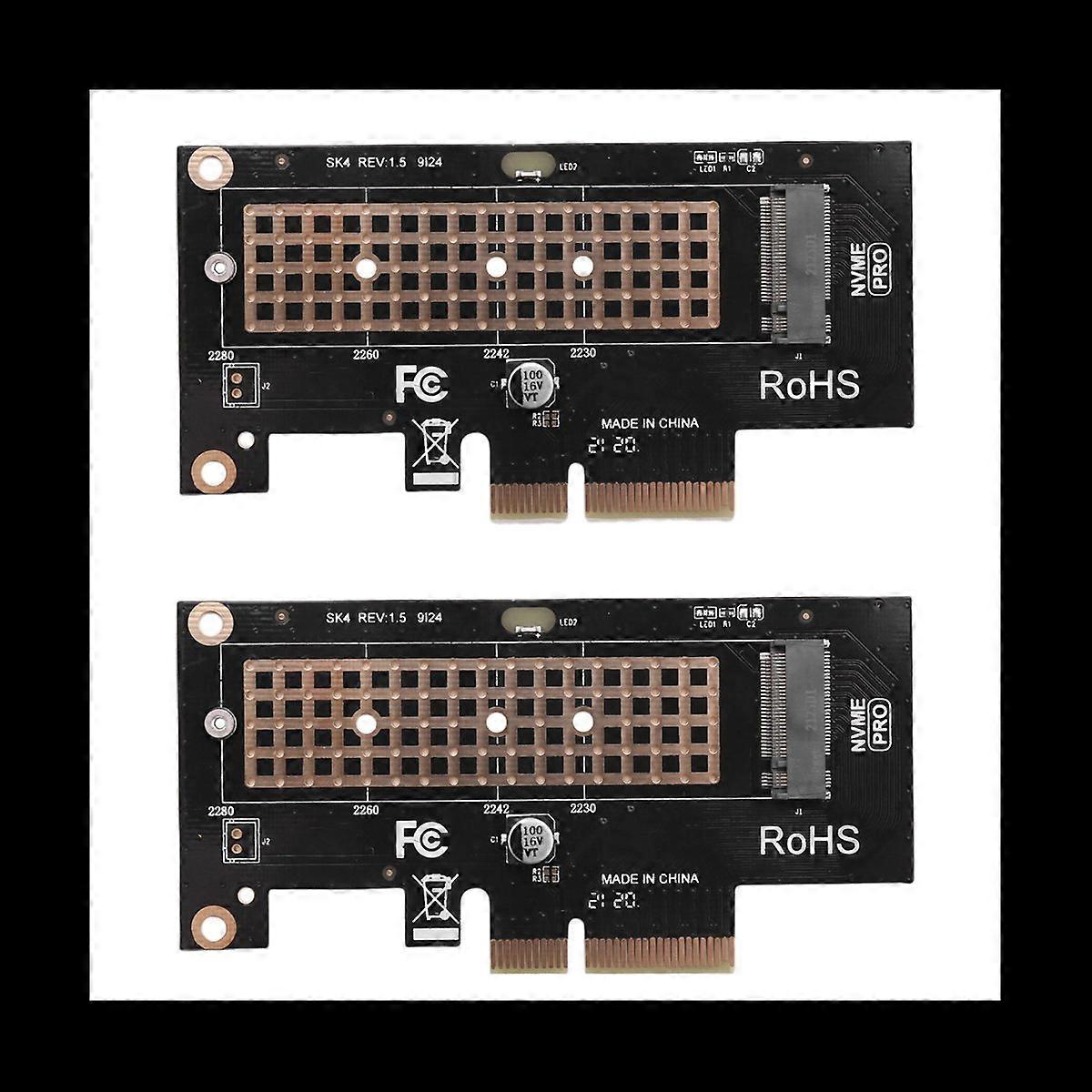 2X M.2 NVME SSD to PCIe 4.0 Adapter Card 64Gbps SSD PCIe4.0 X4 Adapter for Desktop PC PCI-E GEN4 Ful