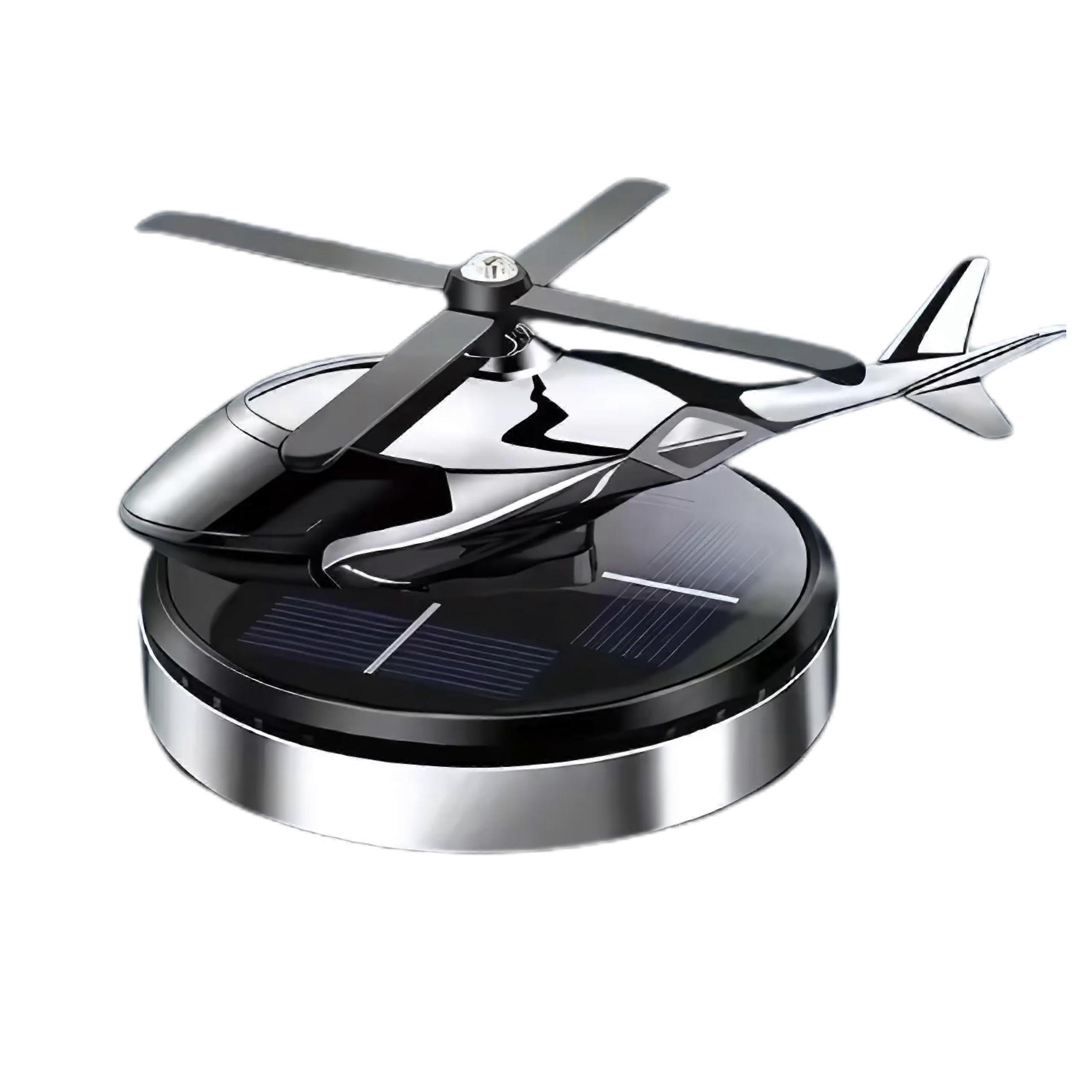 Car Air Freshener Solar Powered Rotating Helicopter Model Alloy Dashboard Ornament for Men