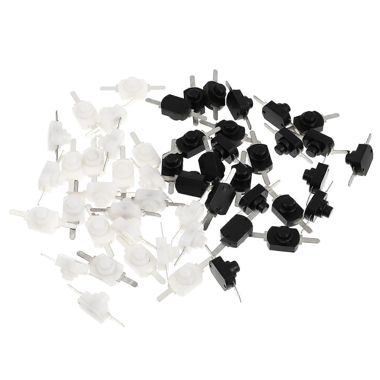 50 Pcs Electric Torch Self-locking Power Switch White Plastic