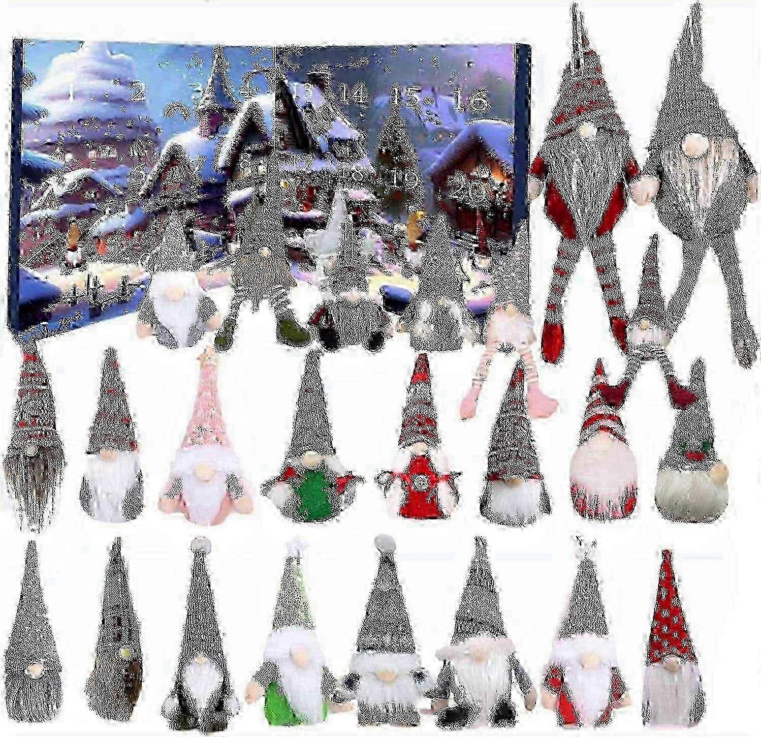 2024 Gnome Countdown Advent Calendar με 24 κομμάτια διακοσμητικών κούκλων Gnome