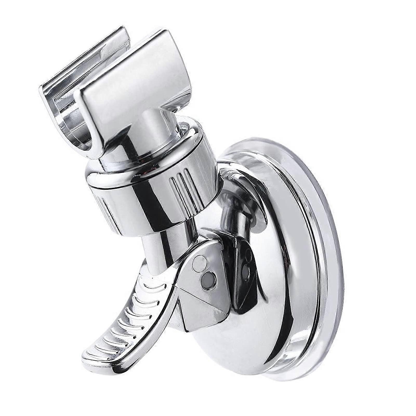 Universal Adjustable Handheld Shower Head Holder with Suction Cup, Silver Plated Bathroom Bracket