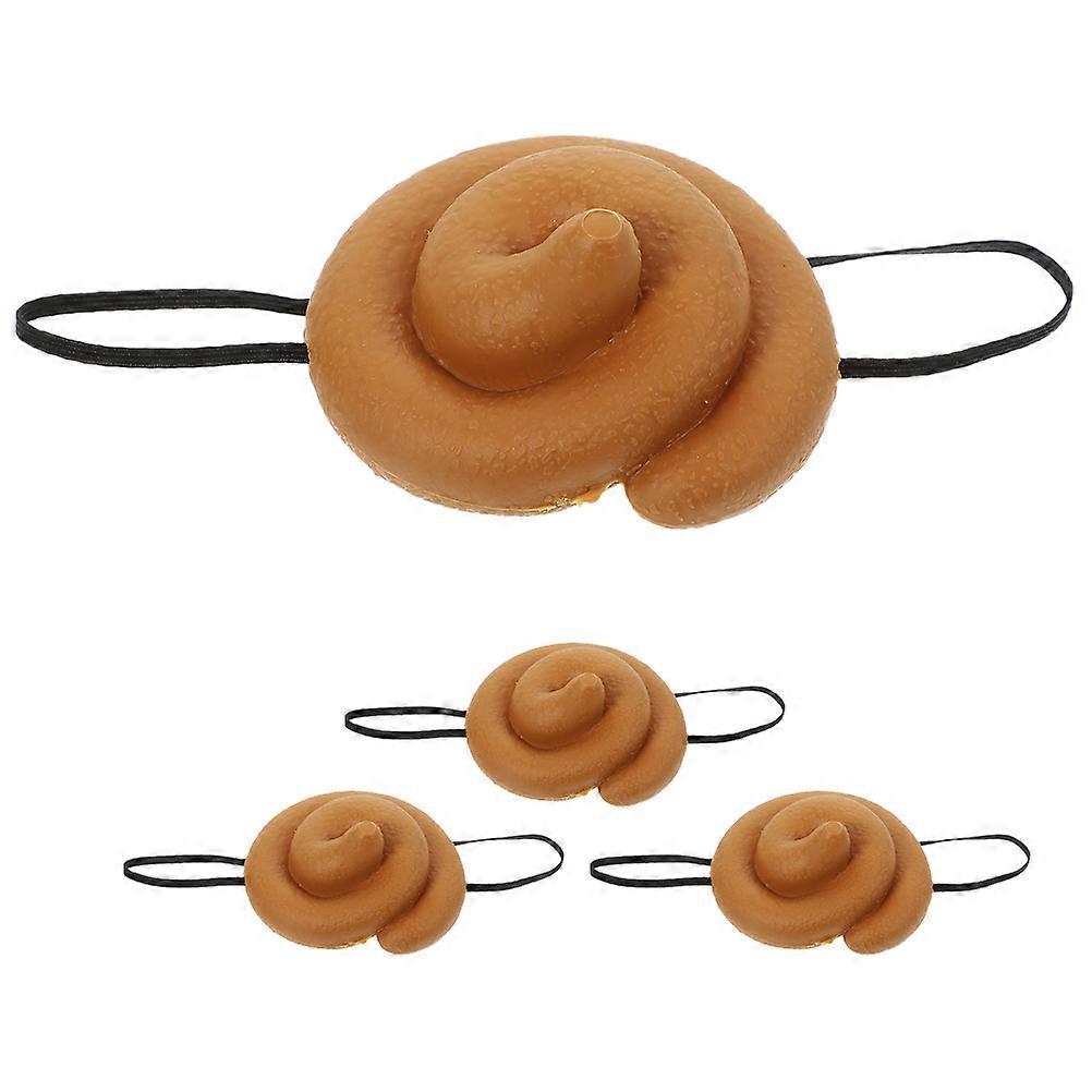 Unique Simulation Poop Hat Funny Headgear for Decor 4Pcs Pack
