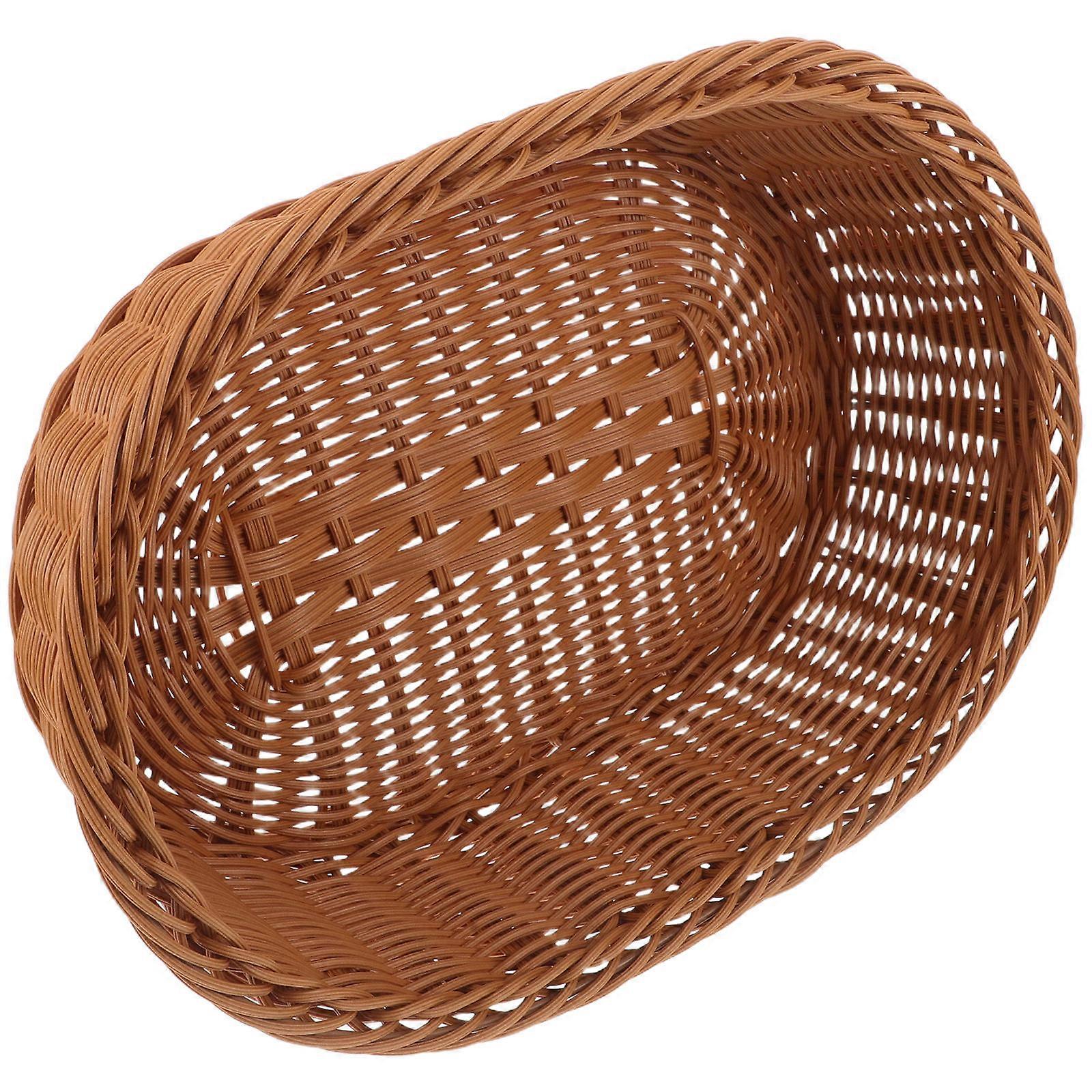Handwoven Fruit Basket Creative Oval Bread Basket for Snacks Serving