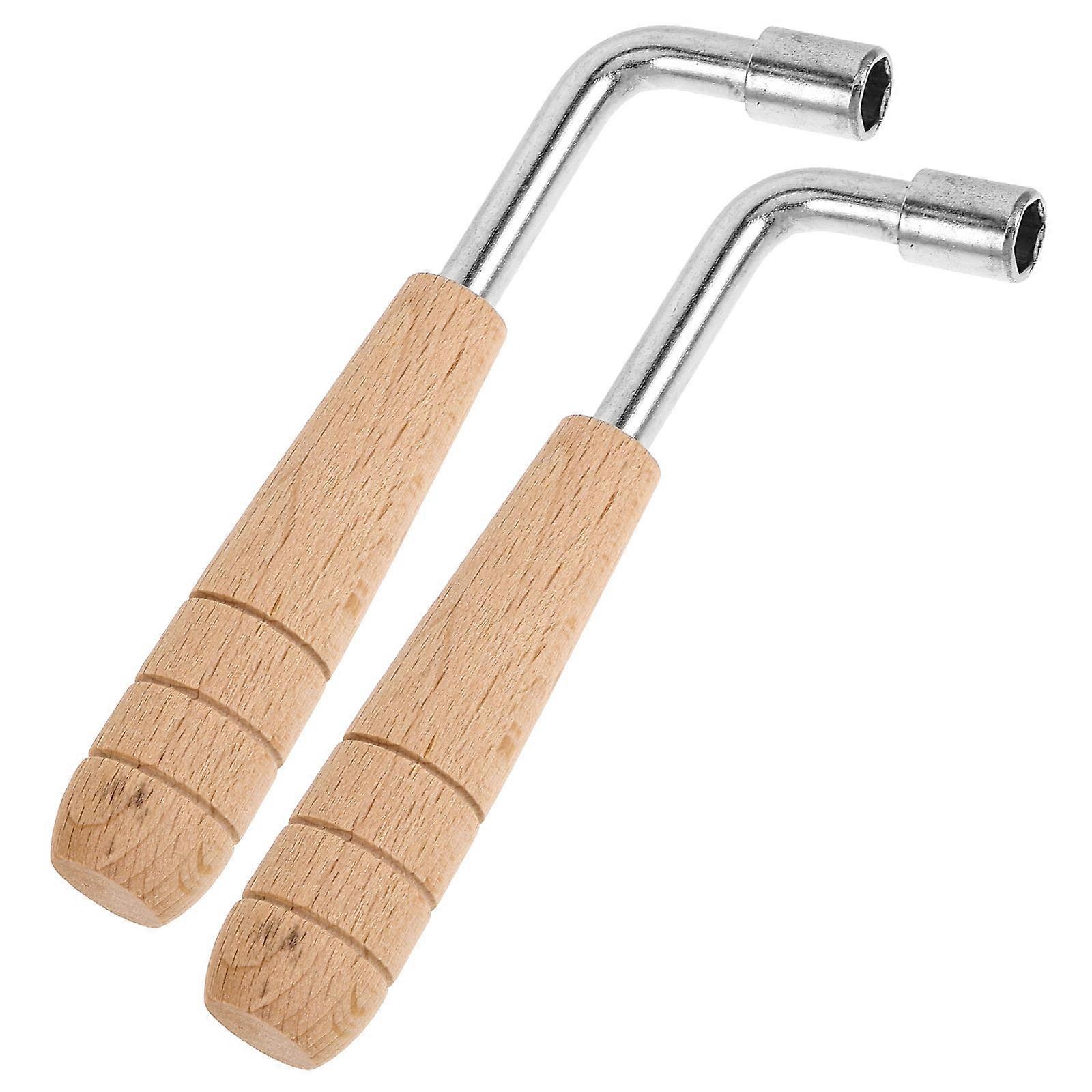Accurate Harp Tuning Wrench with Ergonomic Wood Handle for Auto 2Pcs