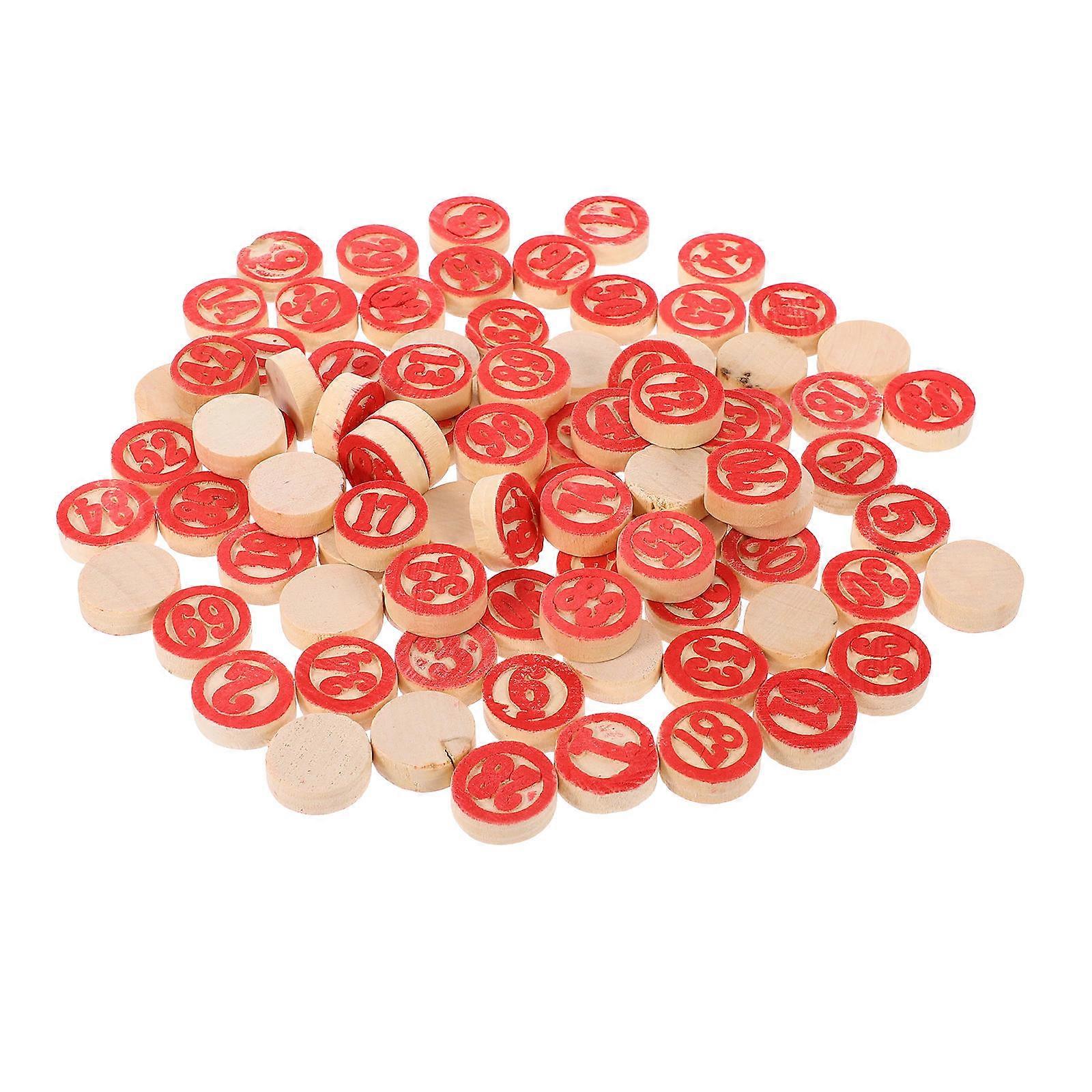 Red Wooden Number Chess Replacement Pieces for Game 2Sets