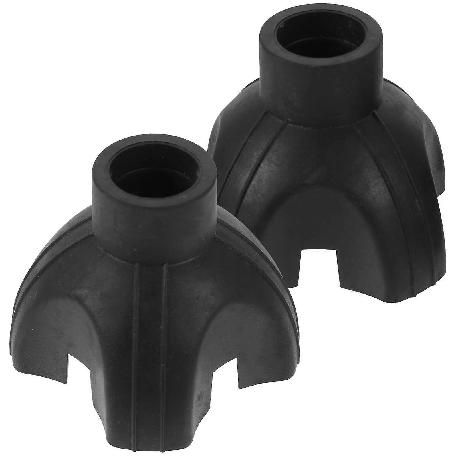 2 Pack Walking Cane Quad Base Tips with AntiSlip Grip for Elderly Crutches Indoor Outdoor Use