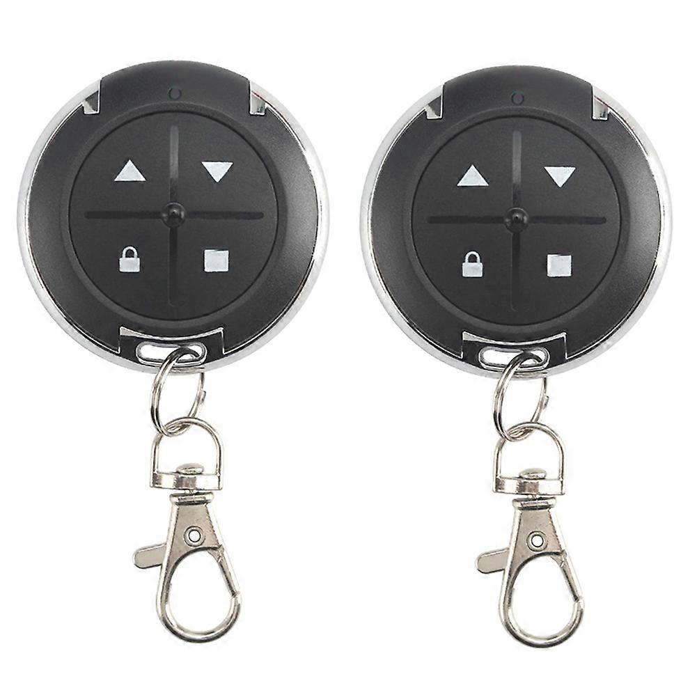 2Pcs 433MHz Copy Remote Control 4 Buttons Round Cloning RF Wireless Transmitter for Gate Garage Door Light Switch