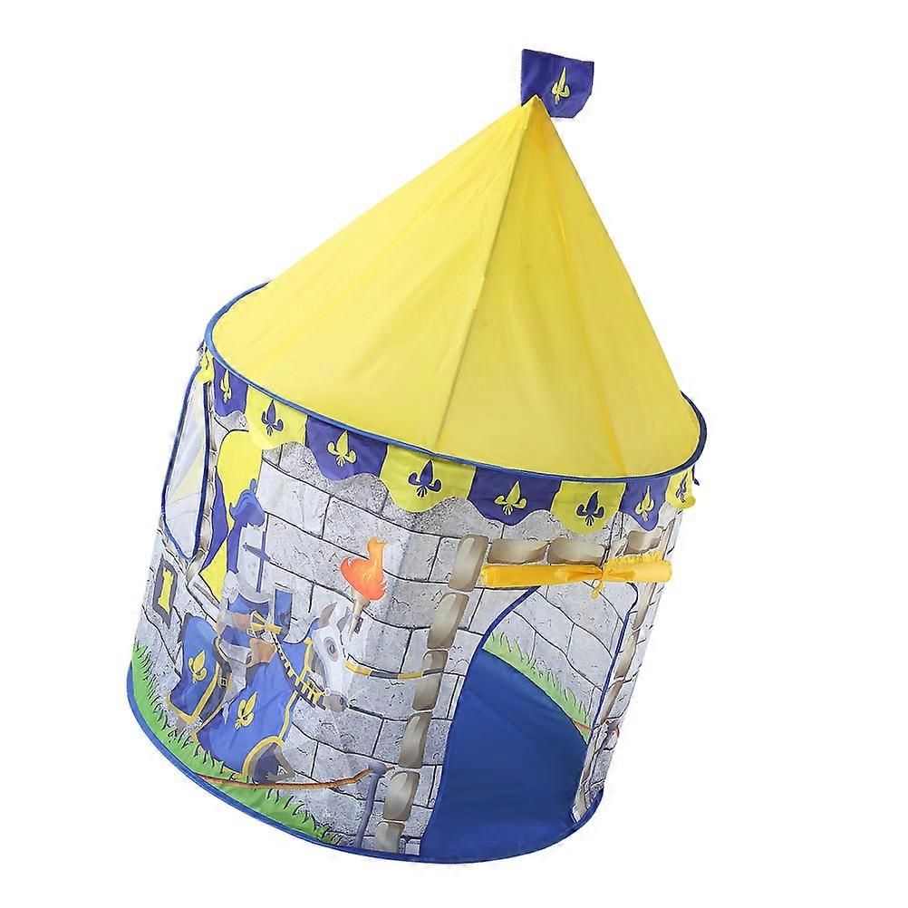 Knight Castle Pattern Kids Tent Picnic Portable Game House Yurt Παιδική Σκηνή για Εσωτερική Υπαίθρια Διασκέδαση (Κίτρινο)