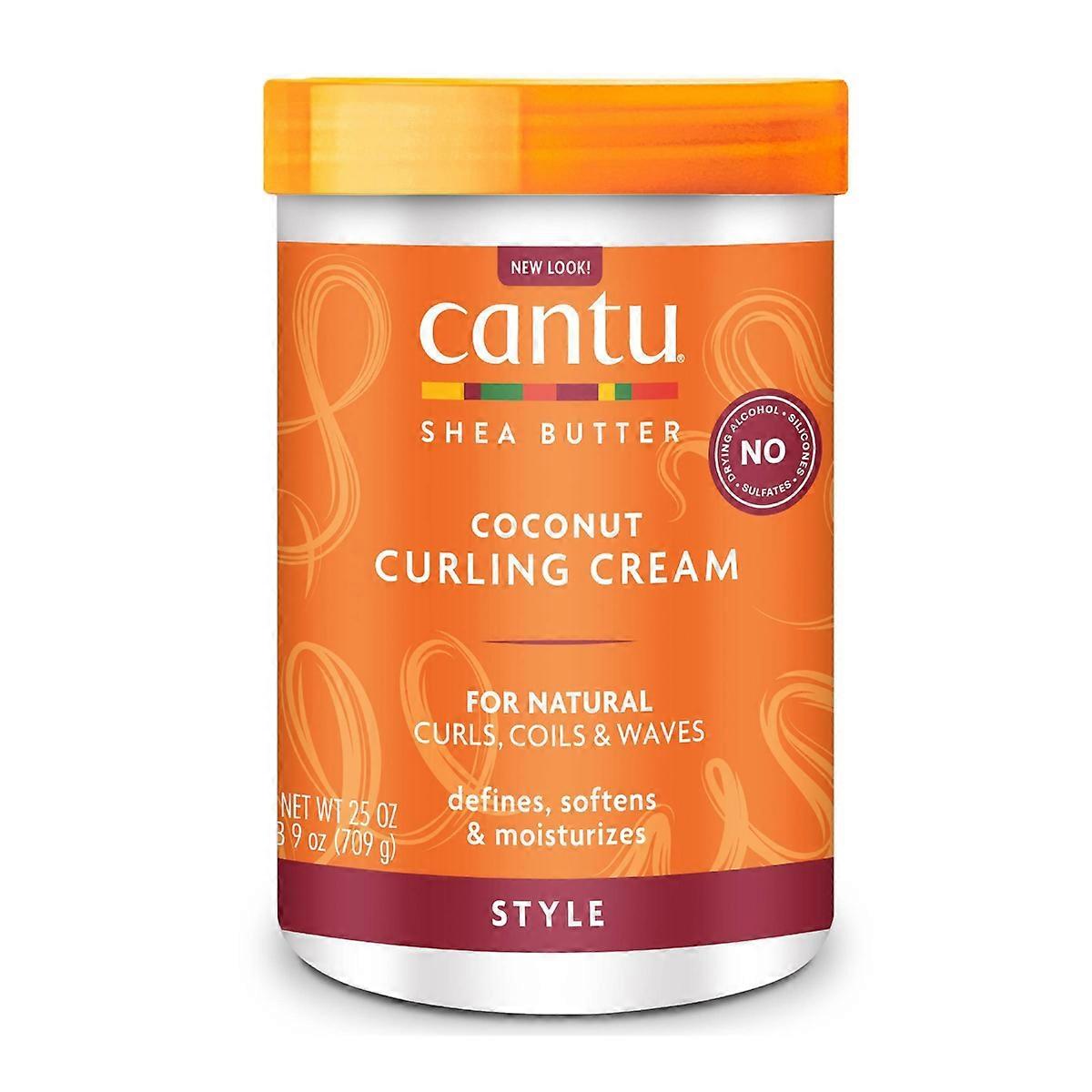 Cantu Natural Hair Coconut Curling Cream s bambuckým maslom, definuje kučery a dodáva ľahkú hydratáciu, pre kučery typu 3 a 4, 25 oz