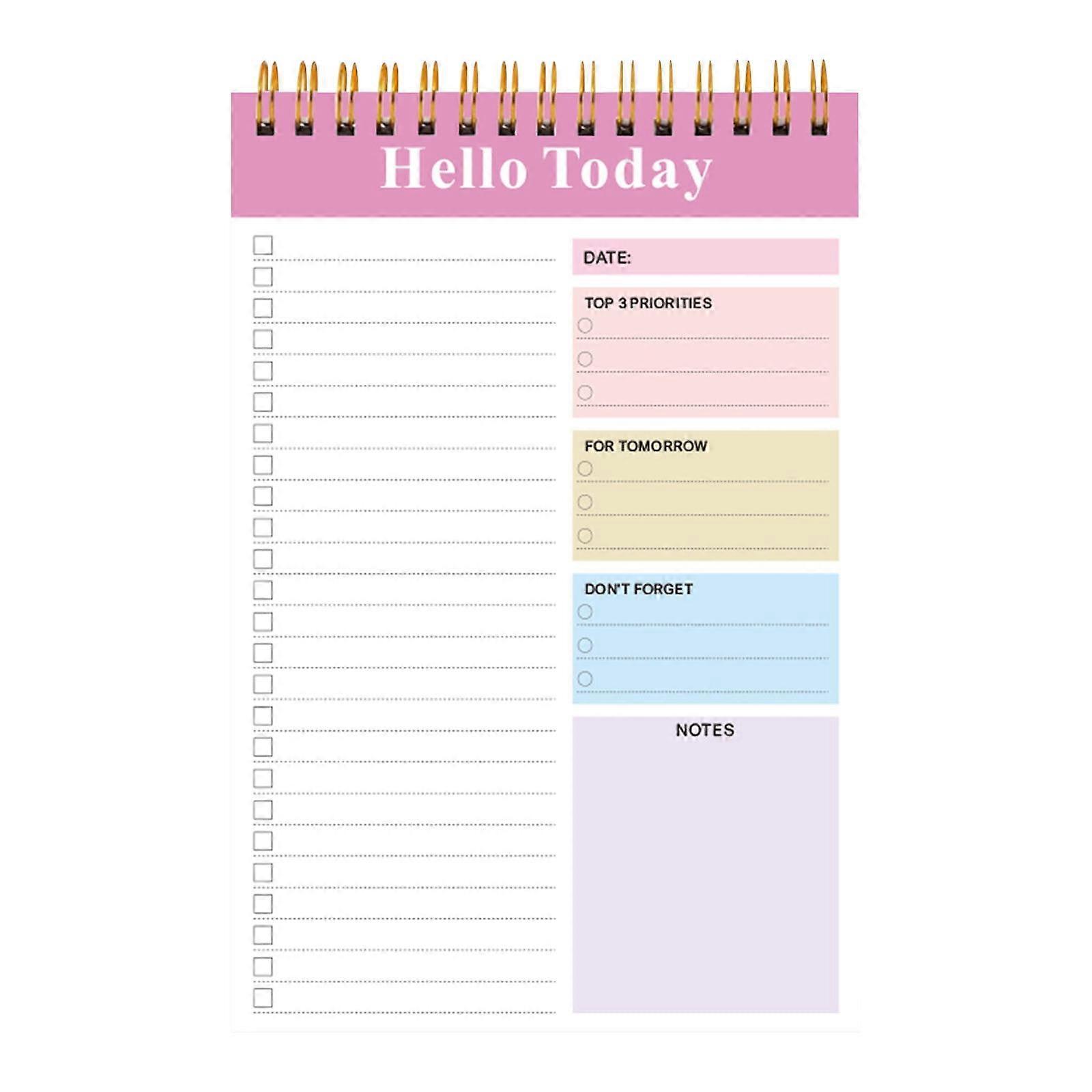 2 Packs To Do List Notepad 52 Sheets, 5.5"x8.3" Checklist Organizer with Hourly Schedule for Task Management, School Office Supplies