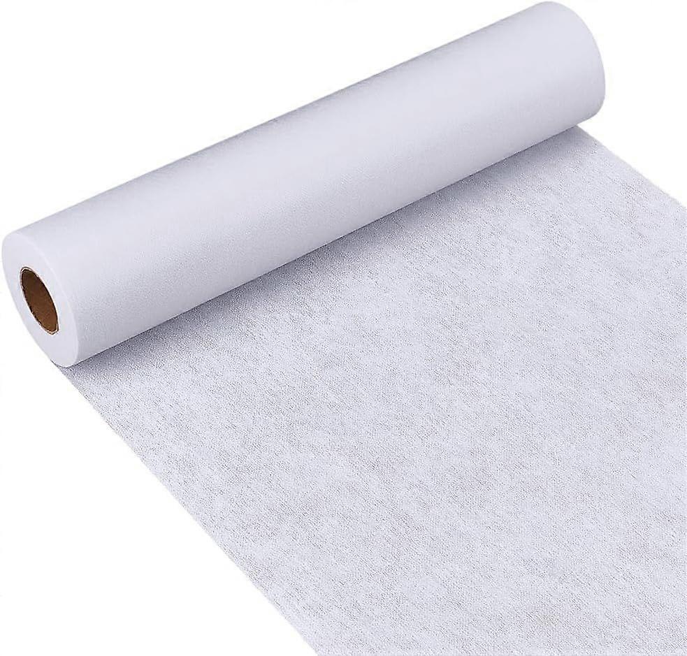 35g/ Medium Weight White Iron-On Fusible Interfacing 15.7 Inchx30 Yards Non-Woven Interfacing Iron On Single-Sided Interfacing Non-Woven Apparel Inter