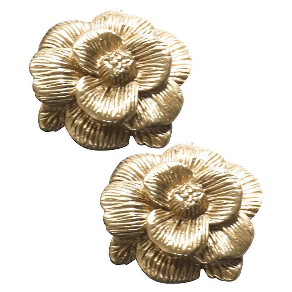 Golden Copper Furniture Knob Drawer Pull Handle for Practical Use 2Pcs