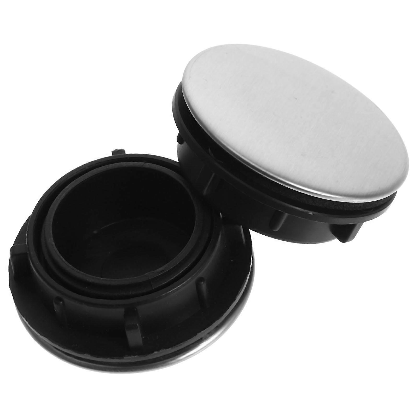 Silver Kitchen Sink Hole Covers Stainless Steel Pipe Cover Plate 2Pcs for Kitchen