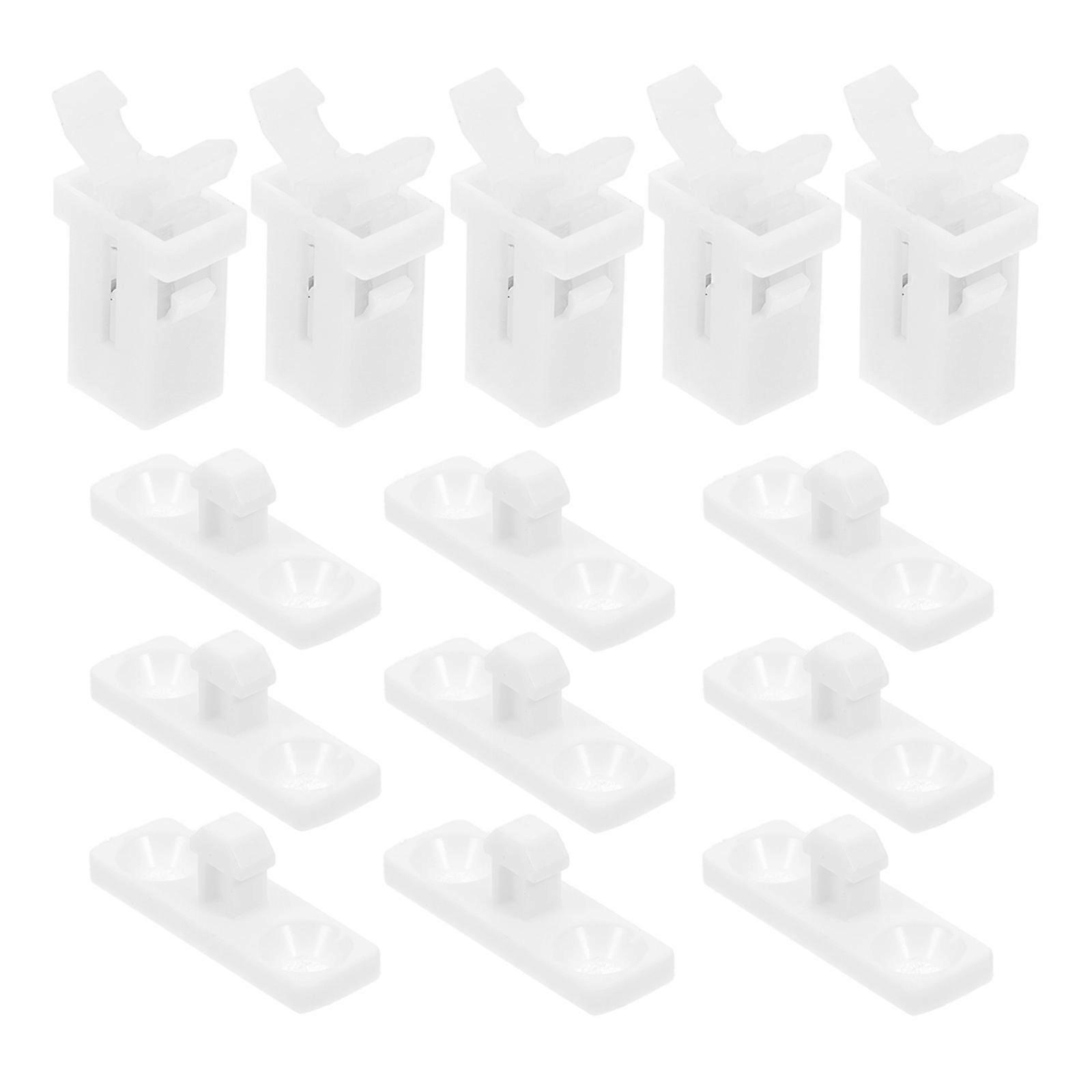 Replacement Lid Latches for Garbage Can with 10Sets Press Buckles White