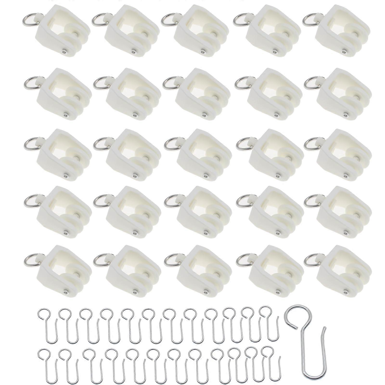 50pcs Ceiling Curtain Track Set with Roller Hooks for Smooth Sliding Drapes and Easy Installation