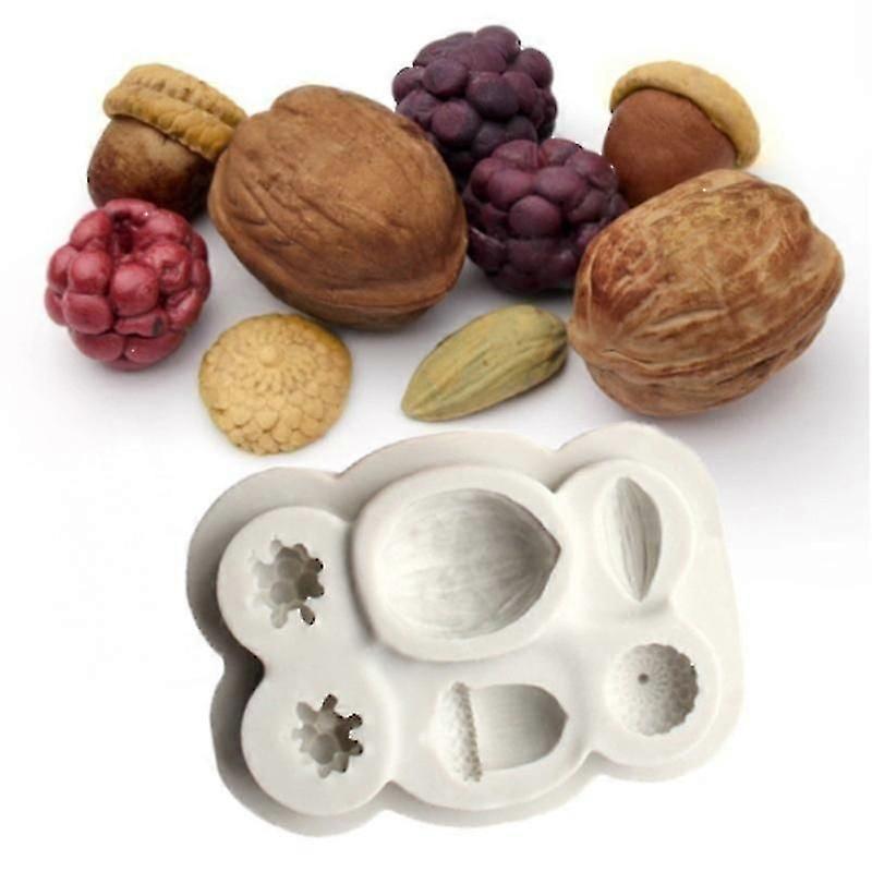 Simulation 3d Walnut Hazelnut Pine Nut Fondant Silicone Material Molds Diy CandyGOOD