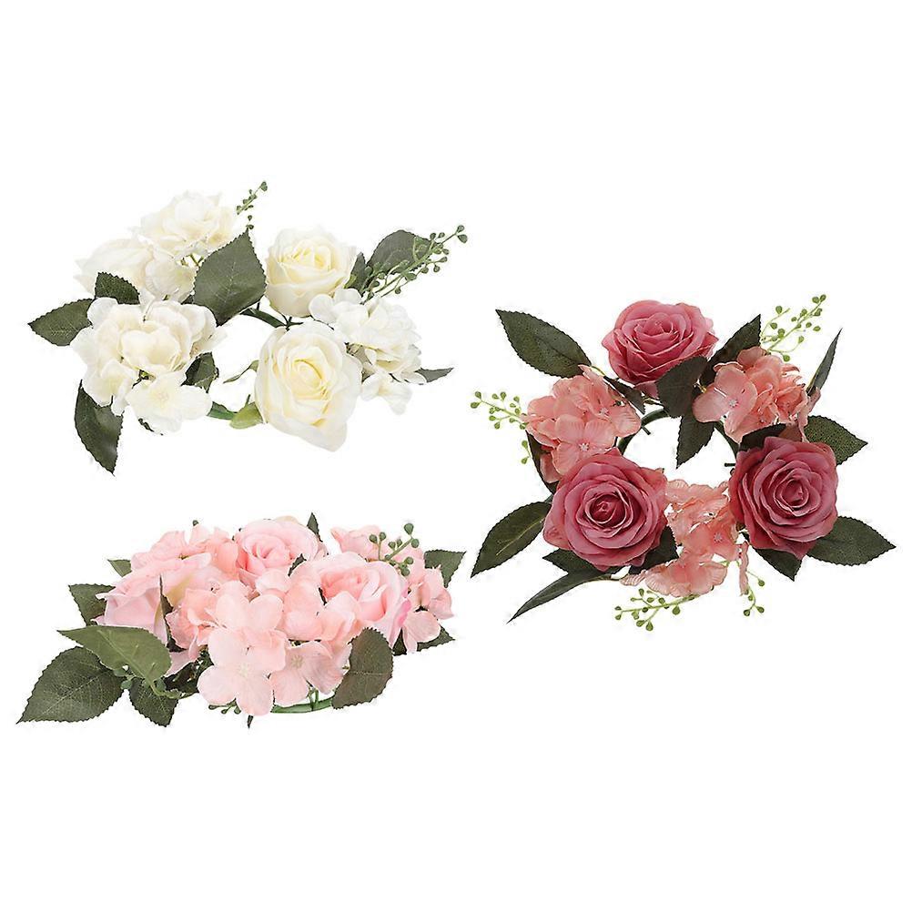 Artificial Flower Candle Ring for Decoration 9Pcs Wedding Table Party