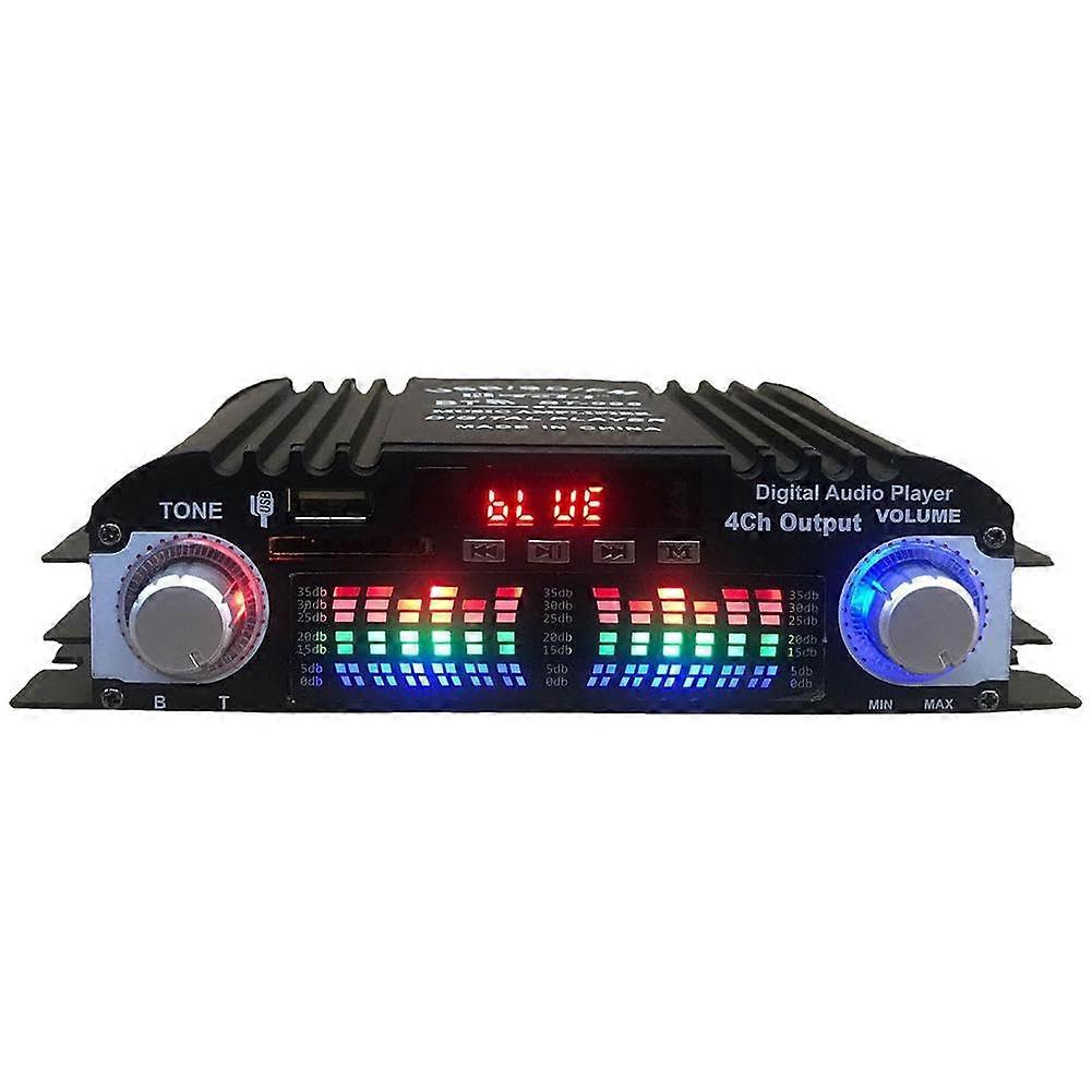 1600W Peak Power Digital 4 Channel Audio Amplifier FM Radio USB BluetoothCompatible Mini Stereo Amp Remote Control HiFi