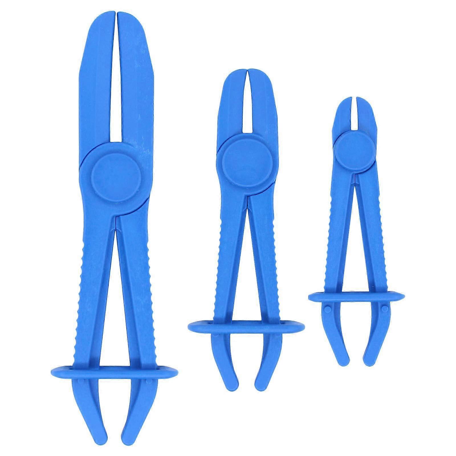 Hose Clamps Set Of 3 Plastic Clip Pliers Blue