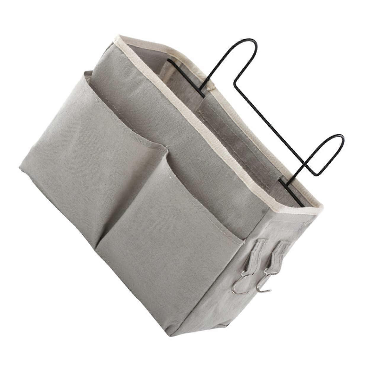 Bedside Hanging Storage Organizer with Multiple Pockets for Books Glasses and Phone Dorm Room Fabric