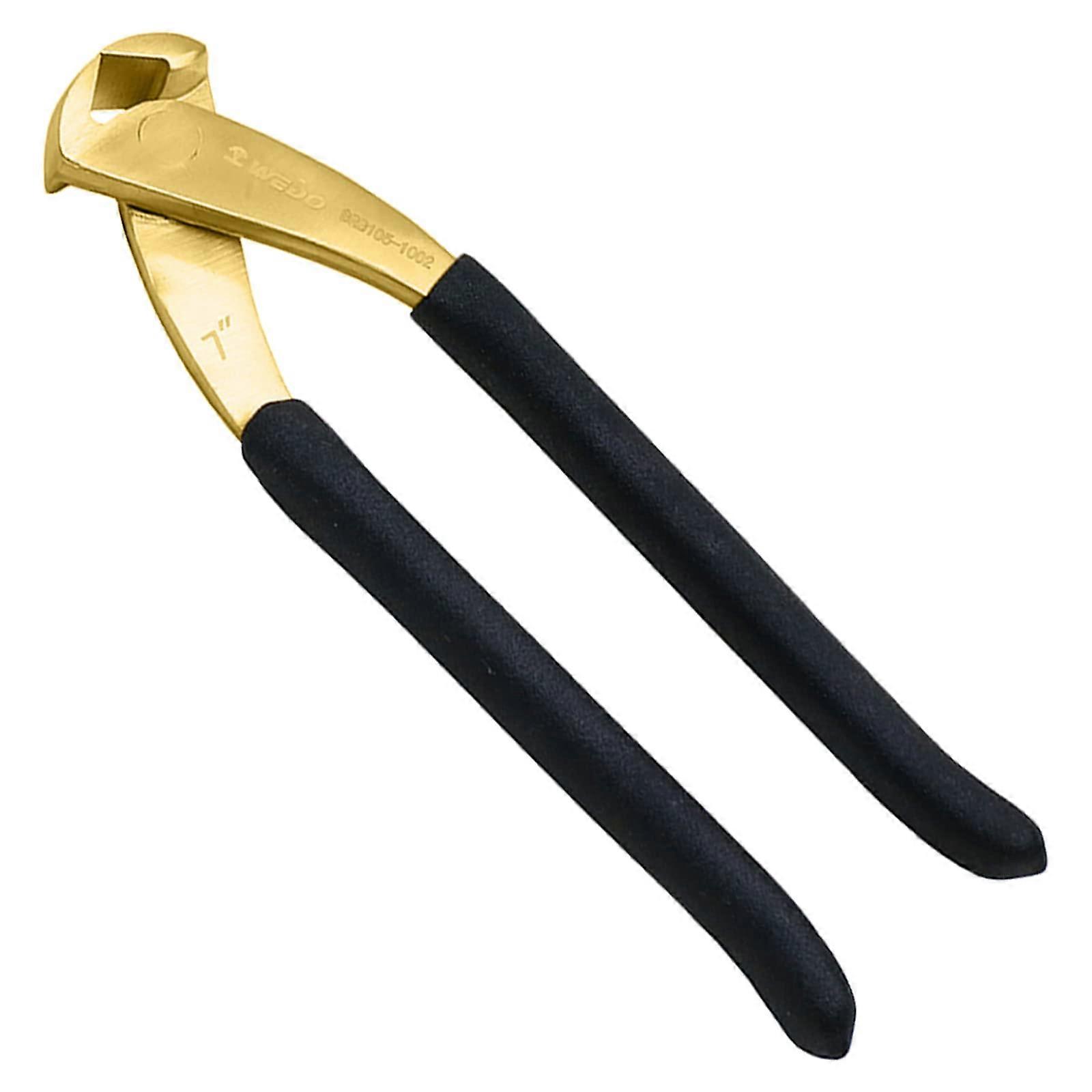 7 Inch Brass End Cutting Pliers, Wire Cutter with NonSlip Handle for Precise Flush Cuts