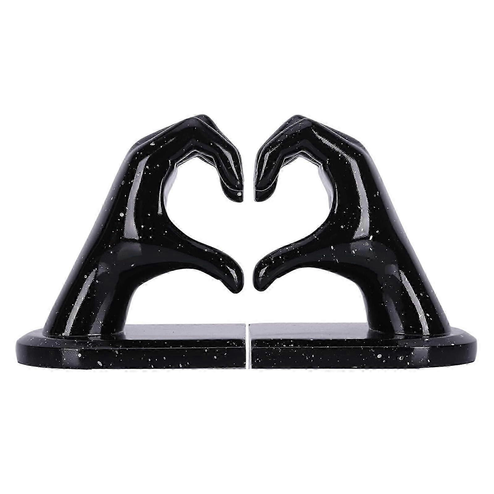 Decorative Heart Hands Book End Chic Resin Hand Design Bookends For Bookshelf Styling Modern Home Accent Decoration White Cs fast