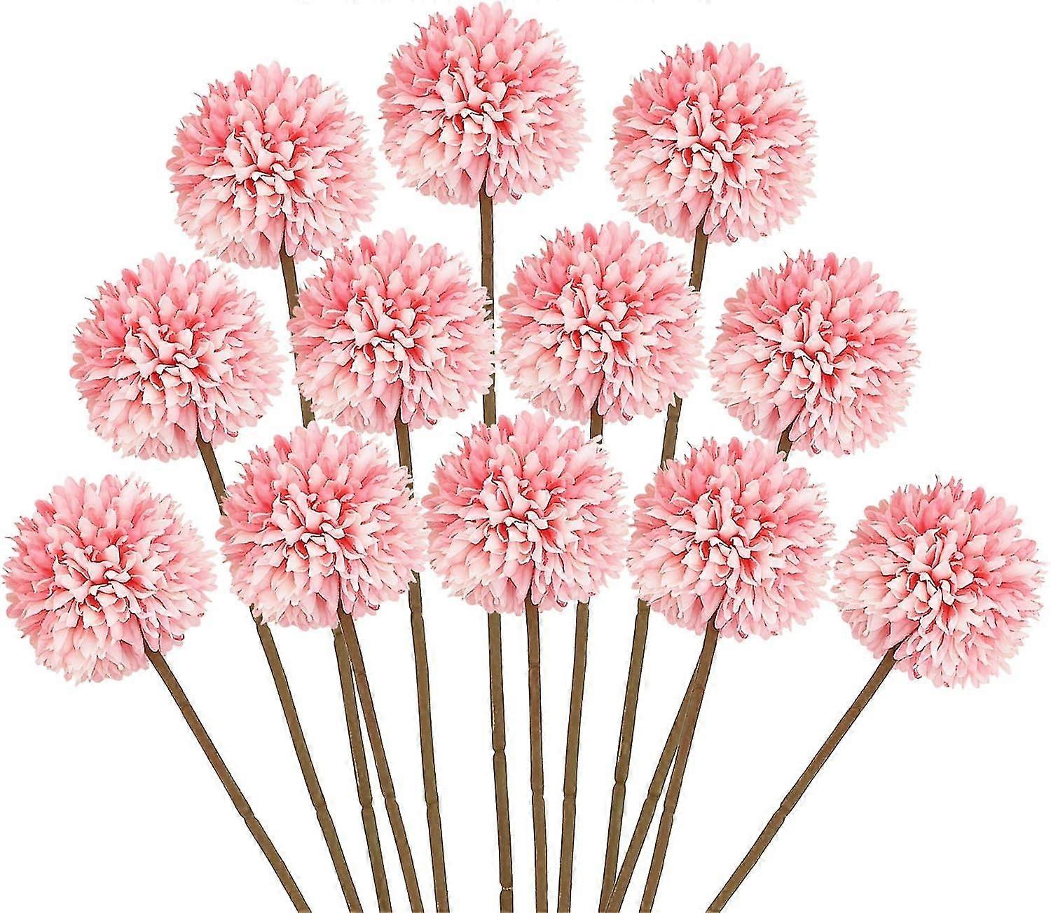 12 Pcs Artificial Chrysanthemum Ball Flowers, Silk Small Hydrangea Bouquets.