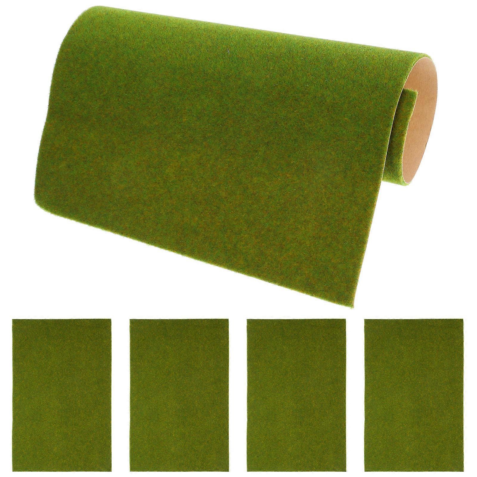 Sand Table Turf Building Model Decor with 5Pcs DIY Grass Mats