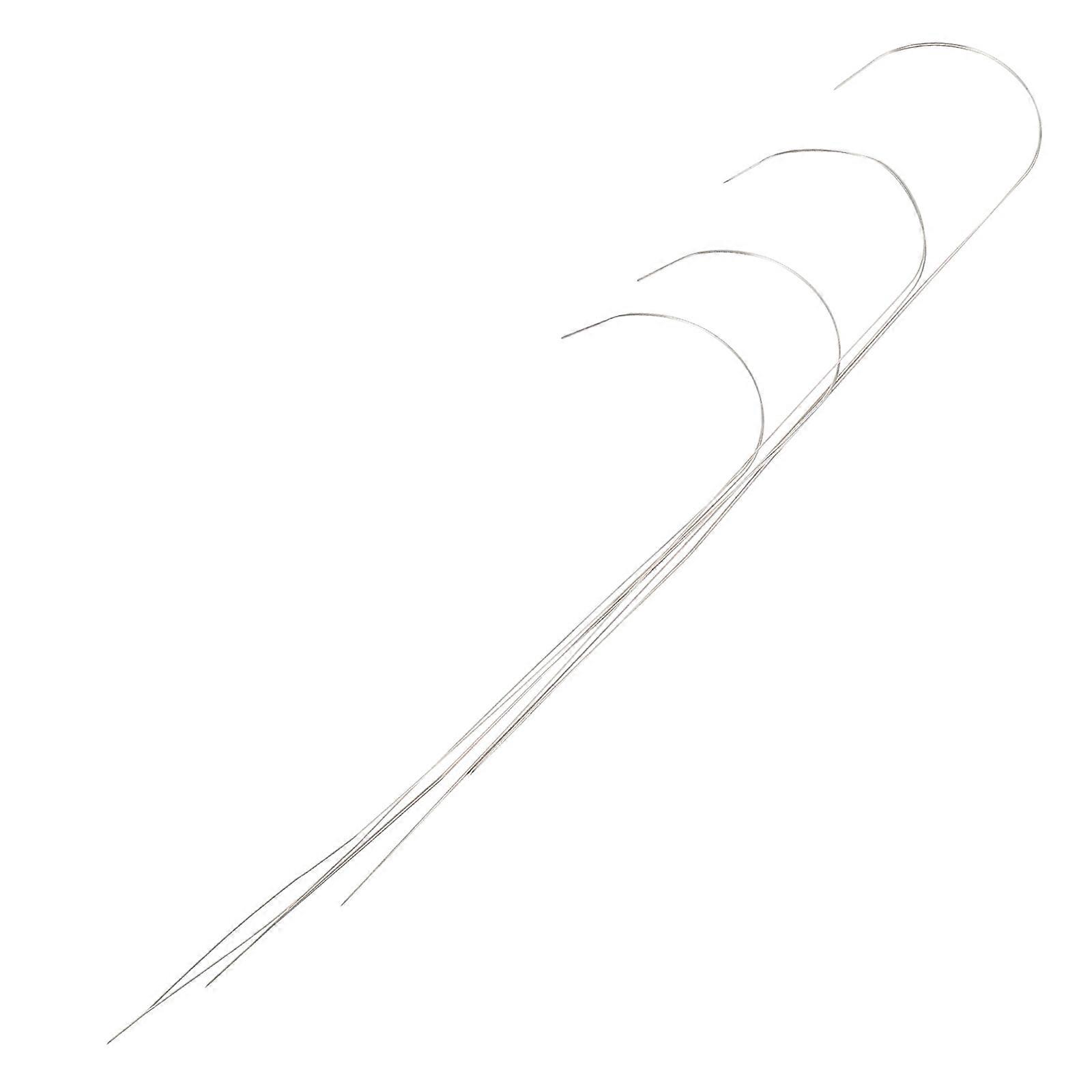 Manual Beading Needle Sewing Accessories Thread Beads Needles 4Pcs Silver