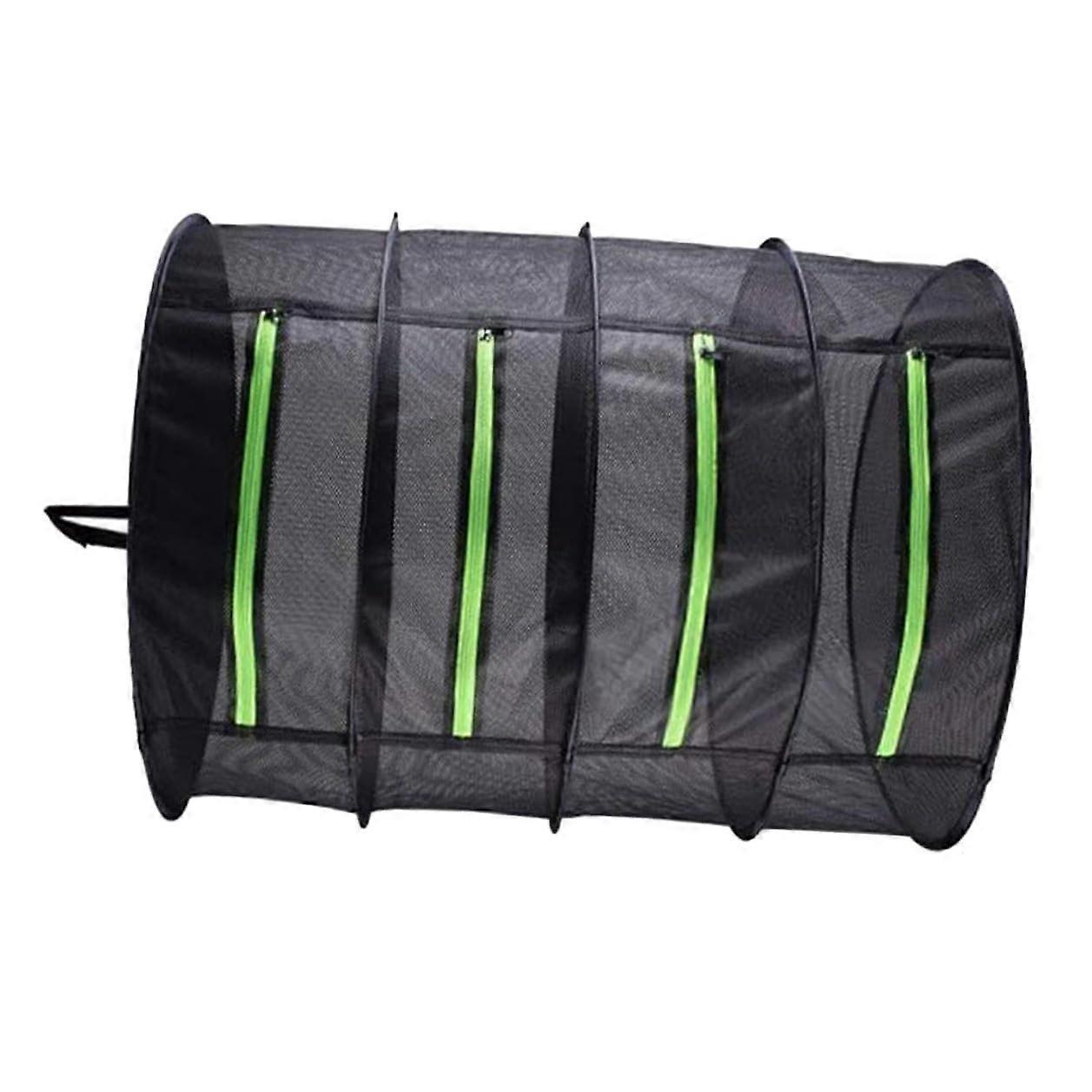 4Layer Round Mesh Drying Net with Zipper, Foldable BirdProof Hanging Dryer for Indoor Outdoor Use