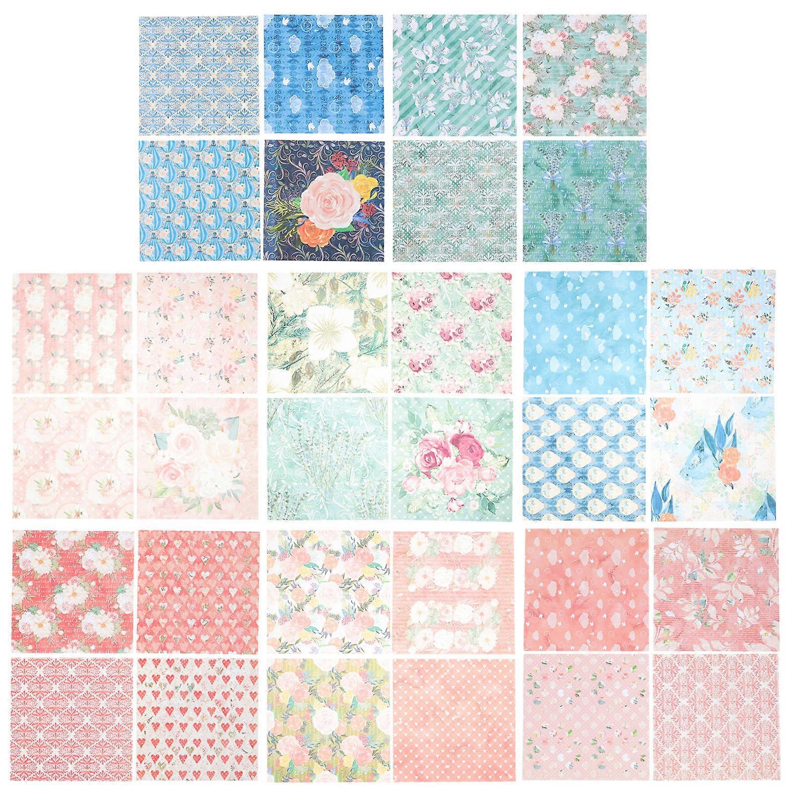 Journal Paper Sheets 32 Sheets Background Paper For Scrapbooking Diary DIY Activities Retro Design Assorted Color