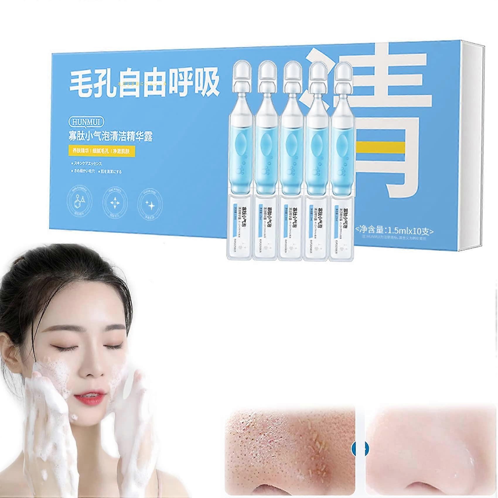 Facial Cleanser with Oligopeptide Microbubble Foam, Deep Pore Cleansing Blackhead Remover, 10pcs Box