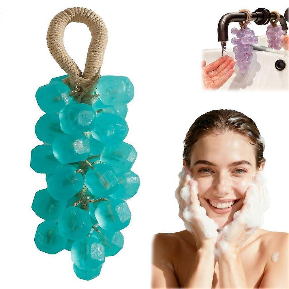 Grape Soap on a Rope Natural Handmade Grape Cluster Bar with Tea Tree Gem LongLasting Gift