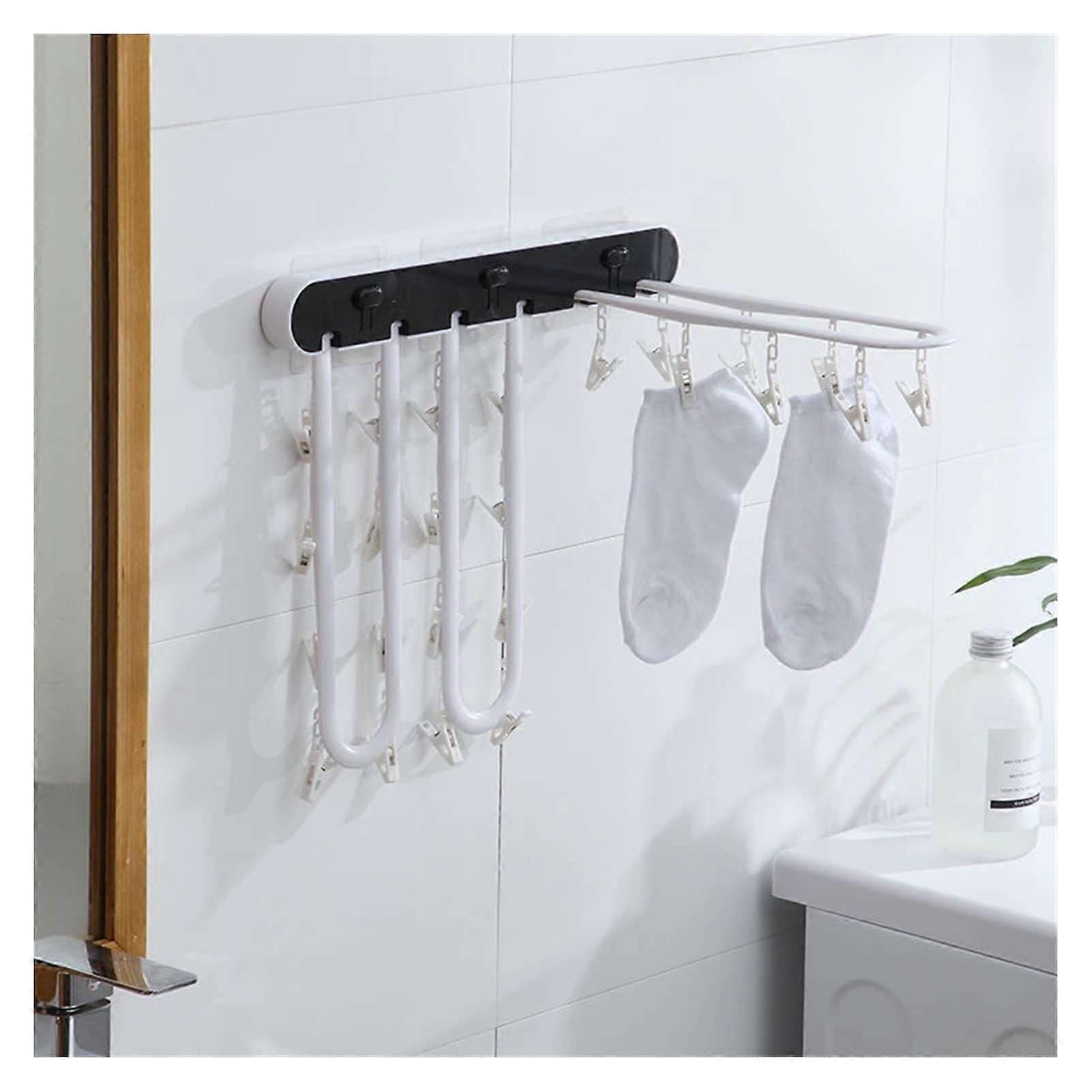 Wall Mounted Clothes Drying Rack Foldable Laundry Dryer for Indoor Outdoor Space Saving Use