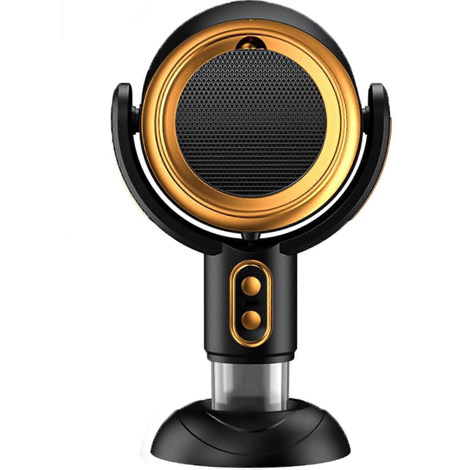 Smoke Purifier Fan with Auto Smoke Sensor, Ion Purification, Dual Power, Adjustable Angle, Golden Plugin