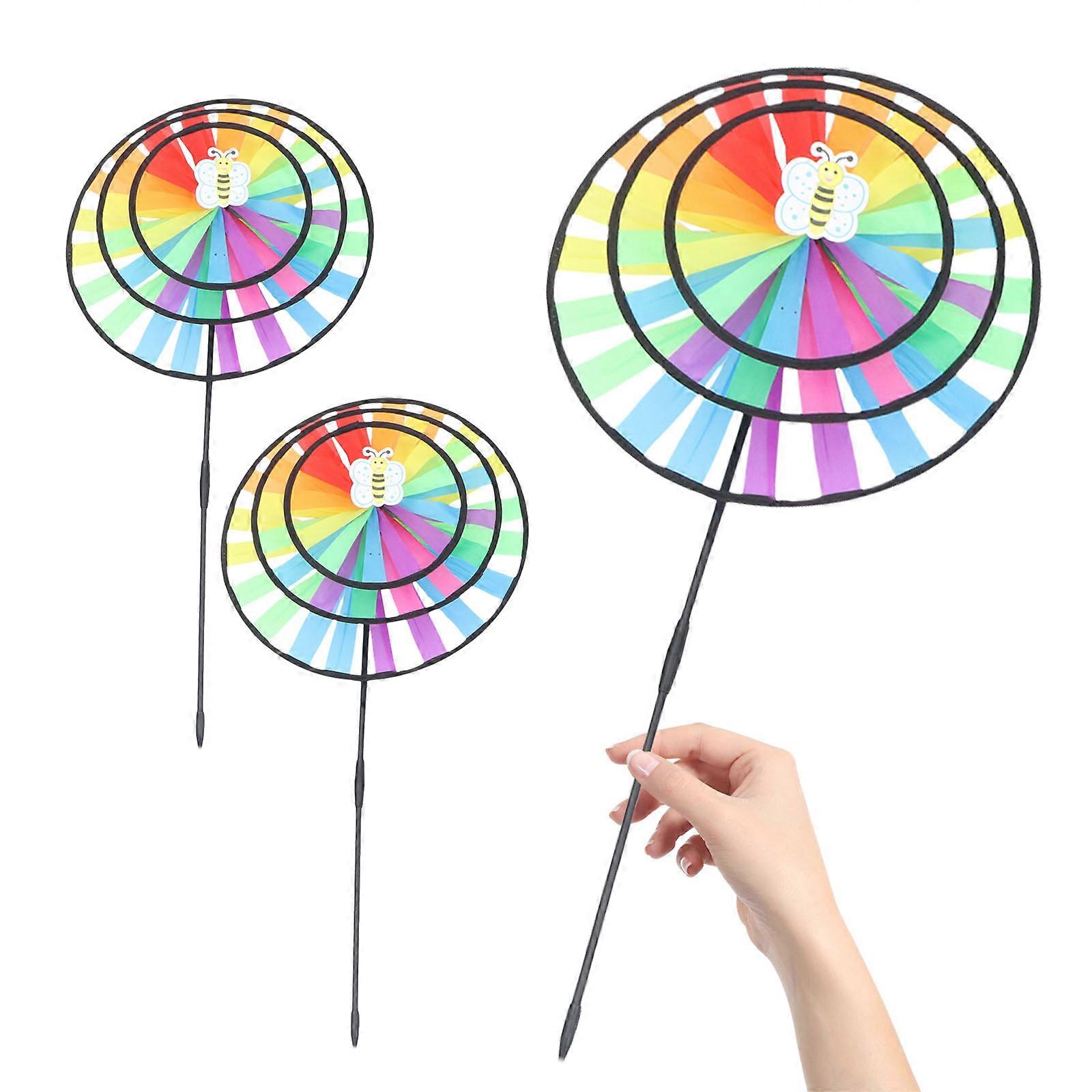 Cloth Three-Layer Windmill Toy for Decoration Wind 3Pcs