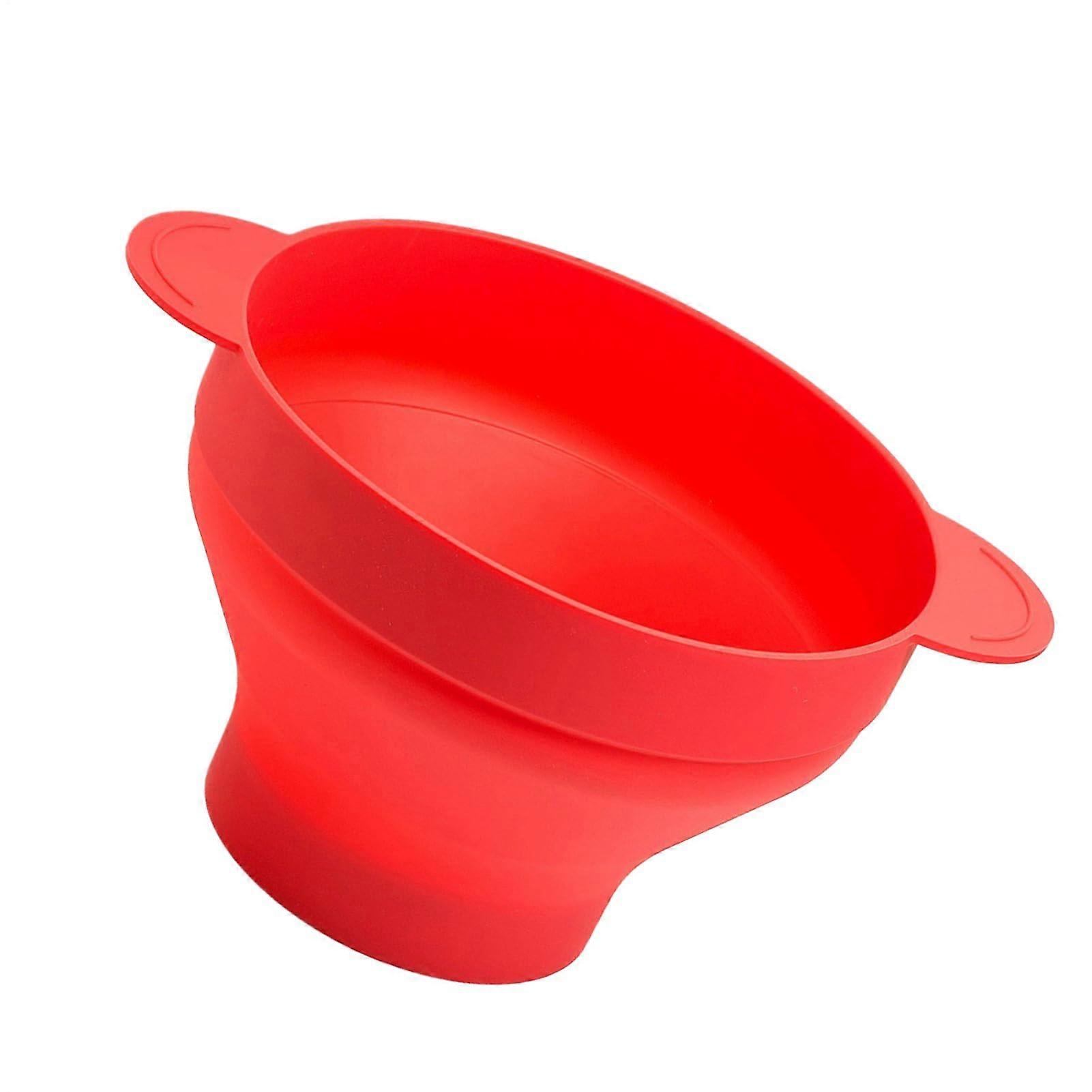 Microwave Popcorn Maker Silicone Collapsible Bowl with Handles Dishwasher Safe Red