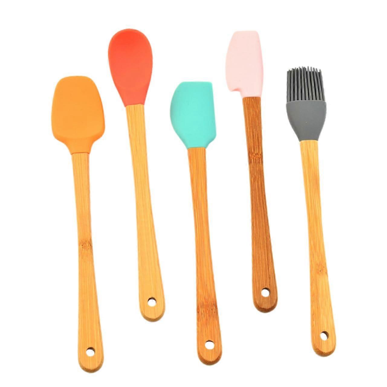 5Pcs Silicone Baking Spatula Set HeatResistant NonStick Pastry Tools for Easy Cake Decorating