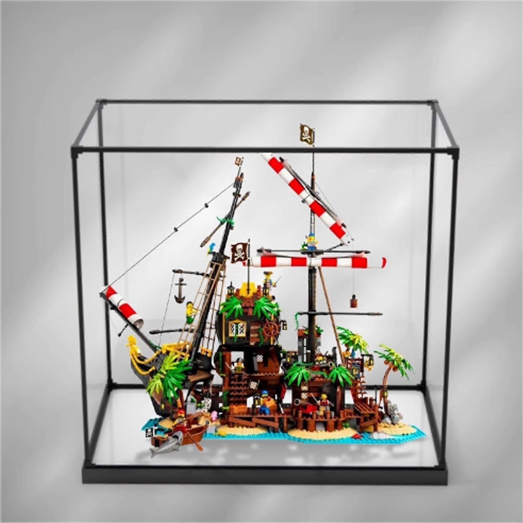 Display Case for  21322 Model, Clear Acrylic Dustproof Protective Storage Box with White Base