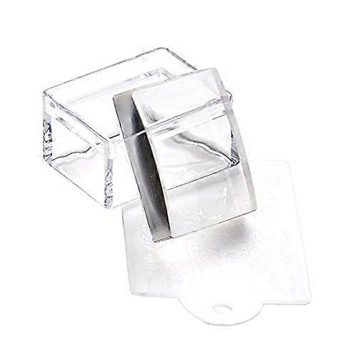 Nail Stamping Kit with Clear Rectangular Silicone Stamper and Scraper for Precise Nail Art