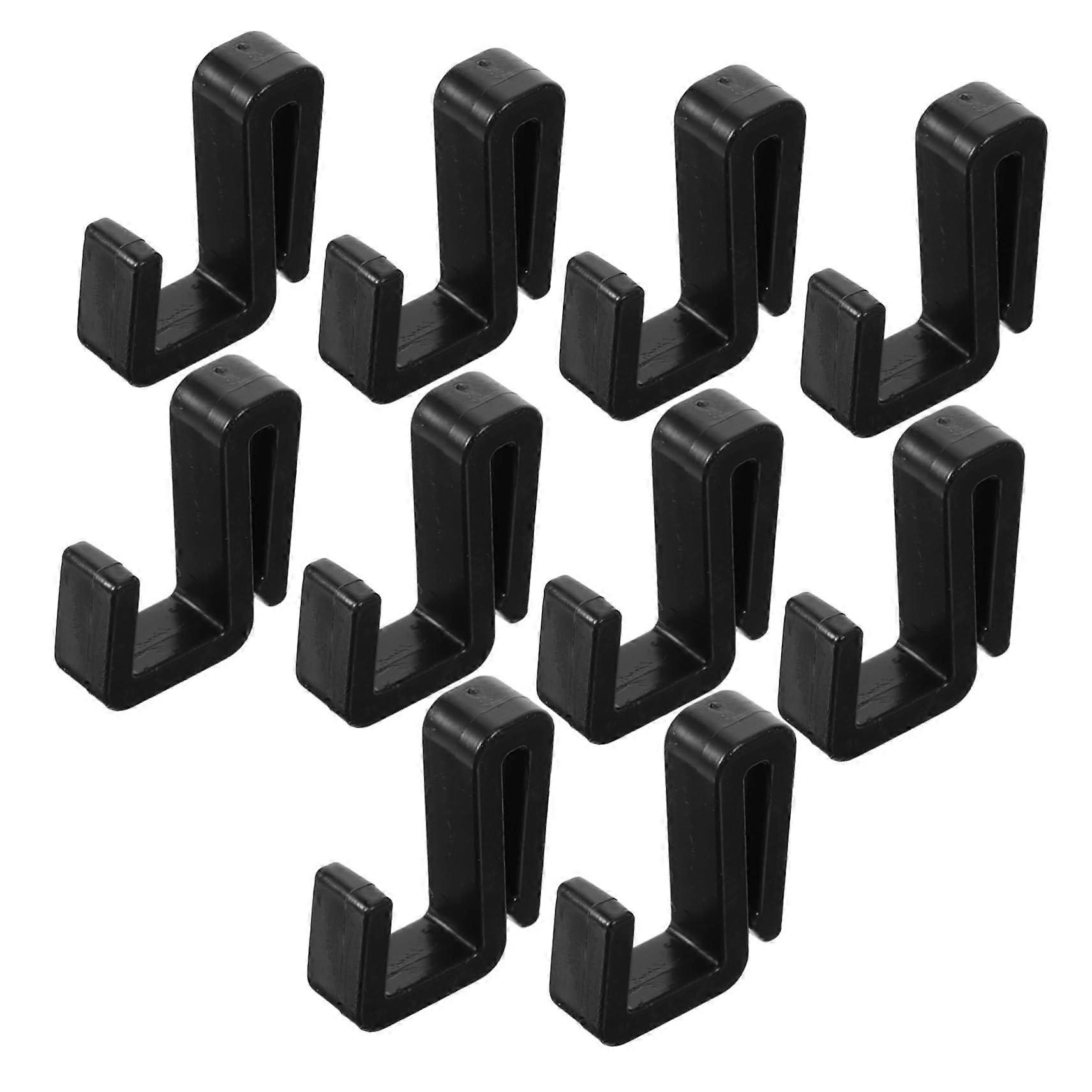 Pegboard Hooks 10 Pack Plastic J Shape Wall Hanging Hooks for Garage and Office Durable Black