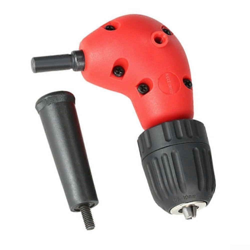 Right Angle Drill Adapter with Keyless Chuck for Tight Spaces and Ergonomic Stability Handle